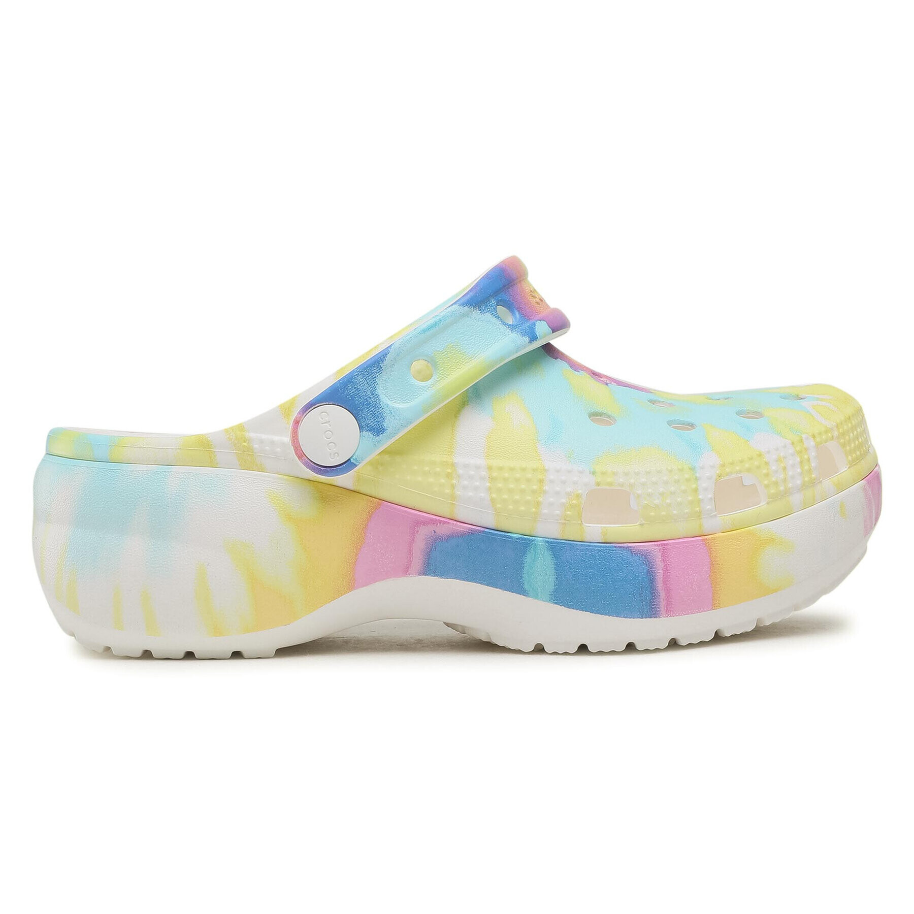 Crocs Чехли Classic Platform Tie Dye Graph Clgw 207151 Бял - Pepit.bg