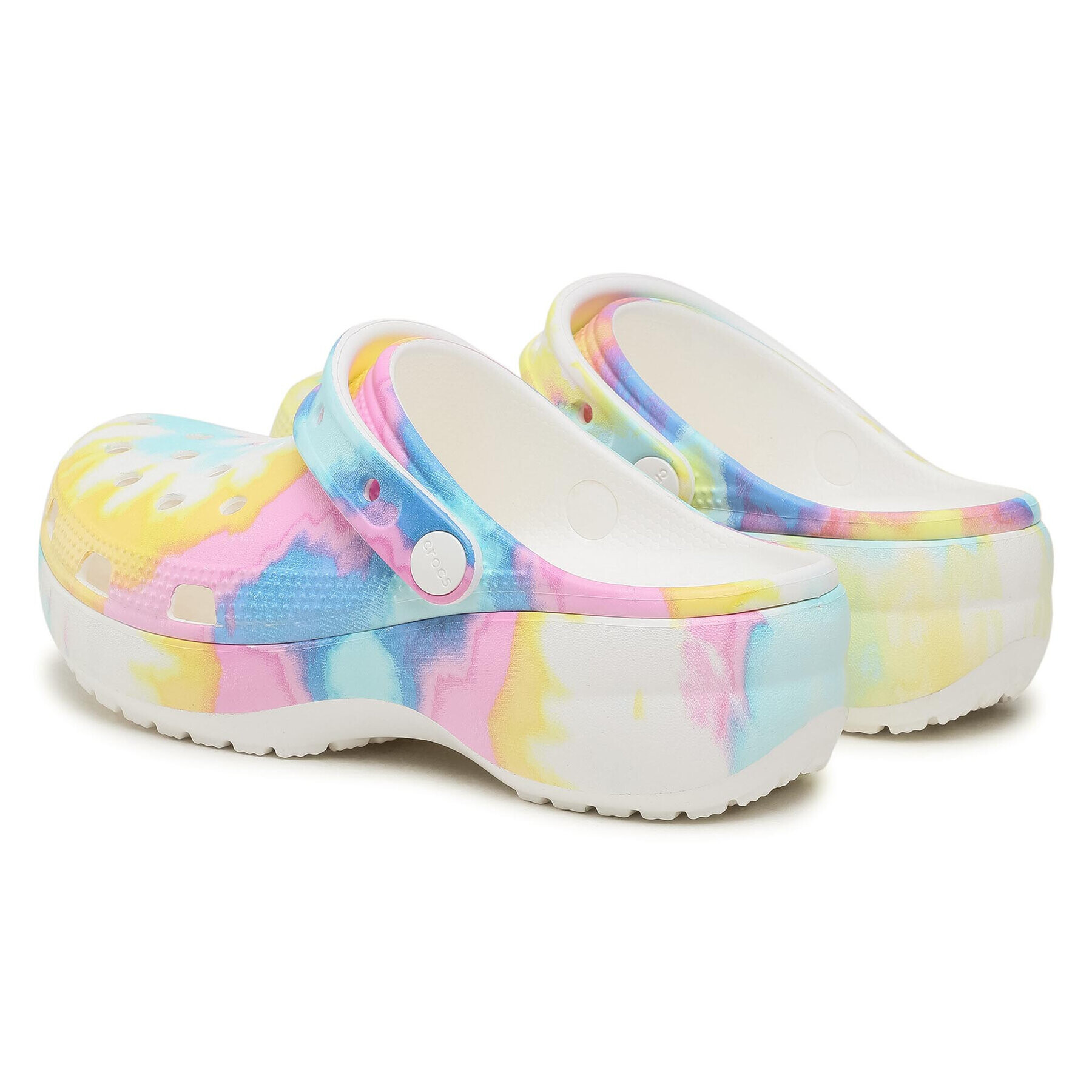 Crocs Чехли Classic Platform Tie Dye Graph Clgw 207151 Бял - Pepit.bg
