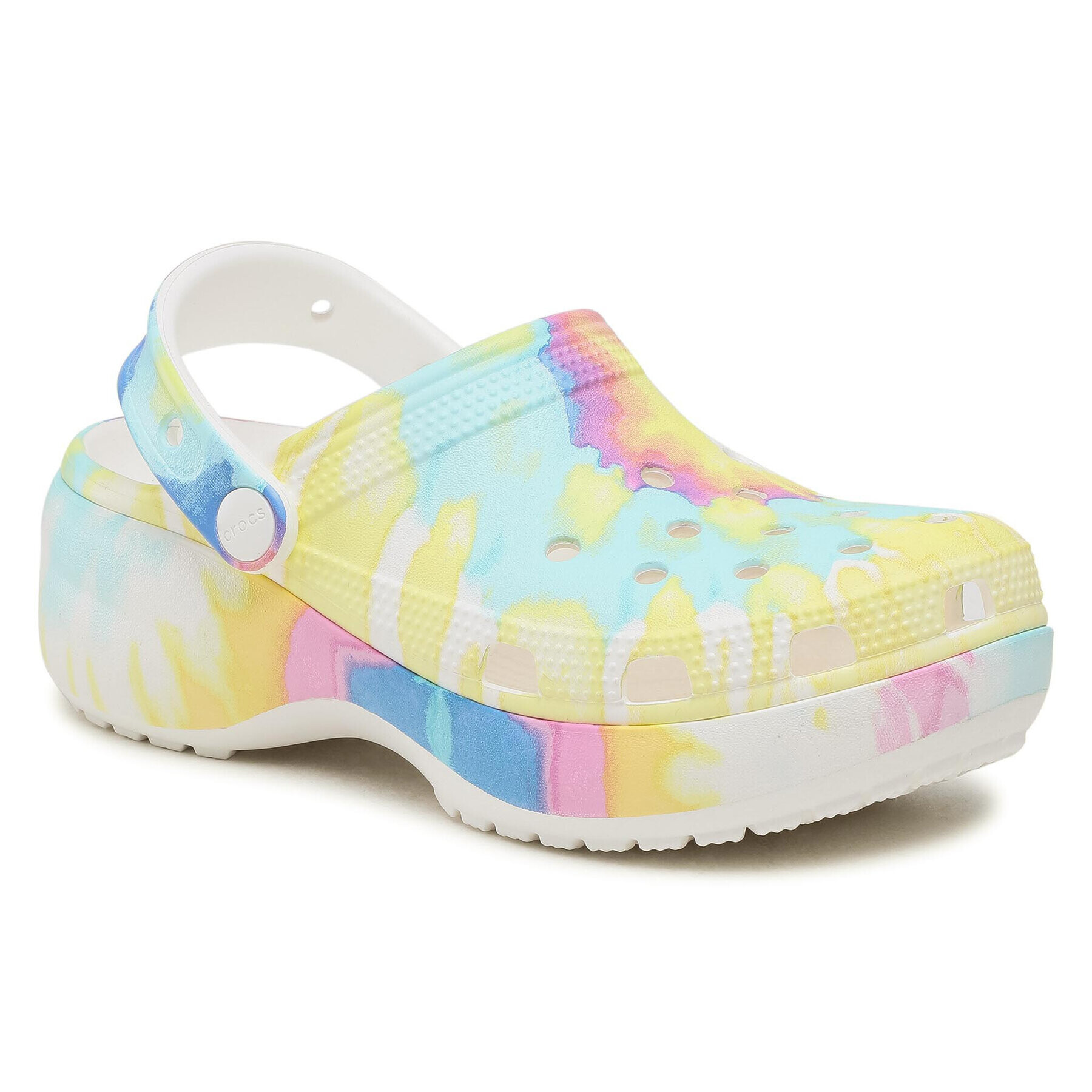 Crocs Чехли Classic Platform Tie Dye Graph Clgw 207151 Бял - Pepit.bg