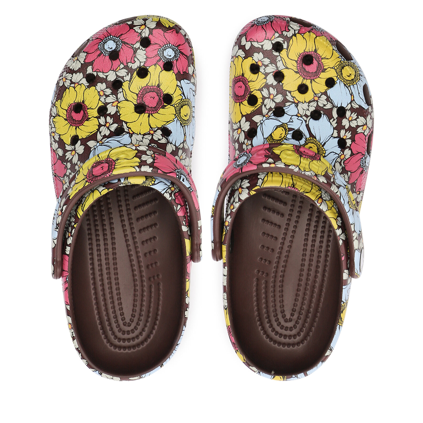 Crocs Чехли Classic Retro Floral Clog 208954 Бордо - Pepit.bg