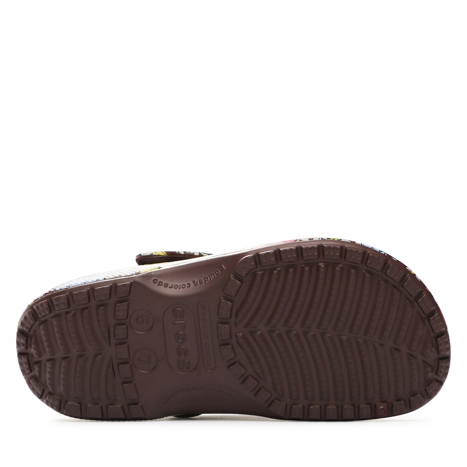 Crocs Чехли Classic Retro Floral Clog 208954 Бордо - Pepit.bg