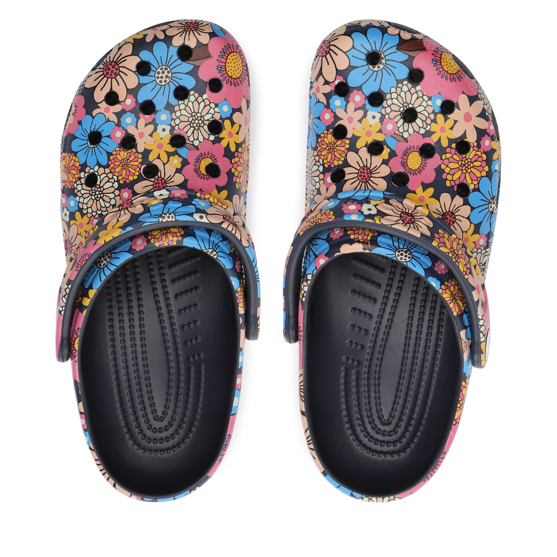 Crocs Чехли Classic Retro Floral Clog 208954 Тъмносин - Pepit.bg