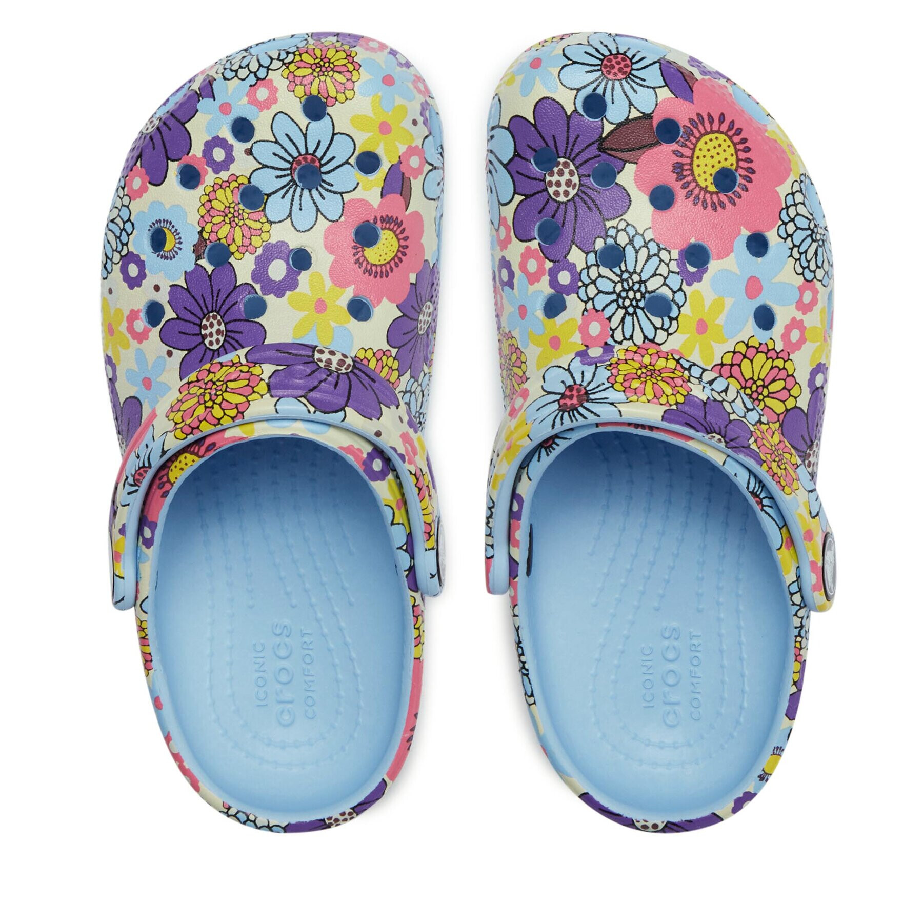 Crocs Чехли Classic Retro Floral Clog Kids 209059 Син - Pepit.bg