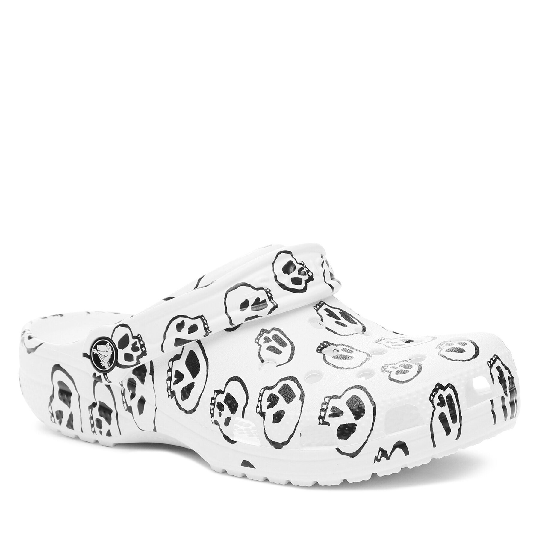Crocs Чехли Classic Skull Print Clog 208993 Бял - Pepit.bg