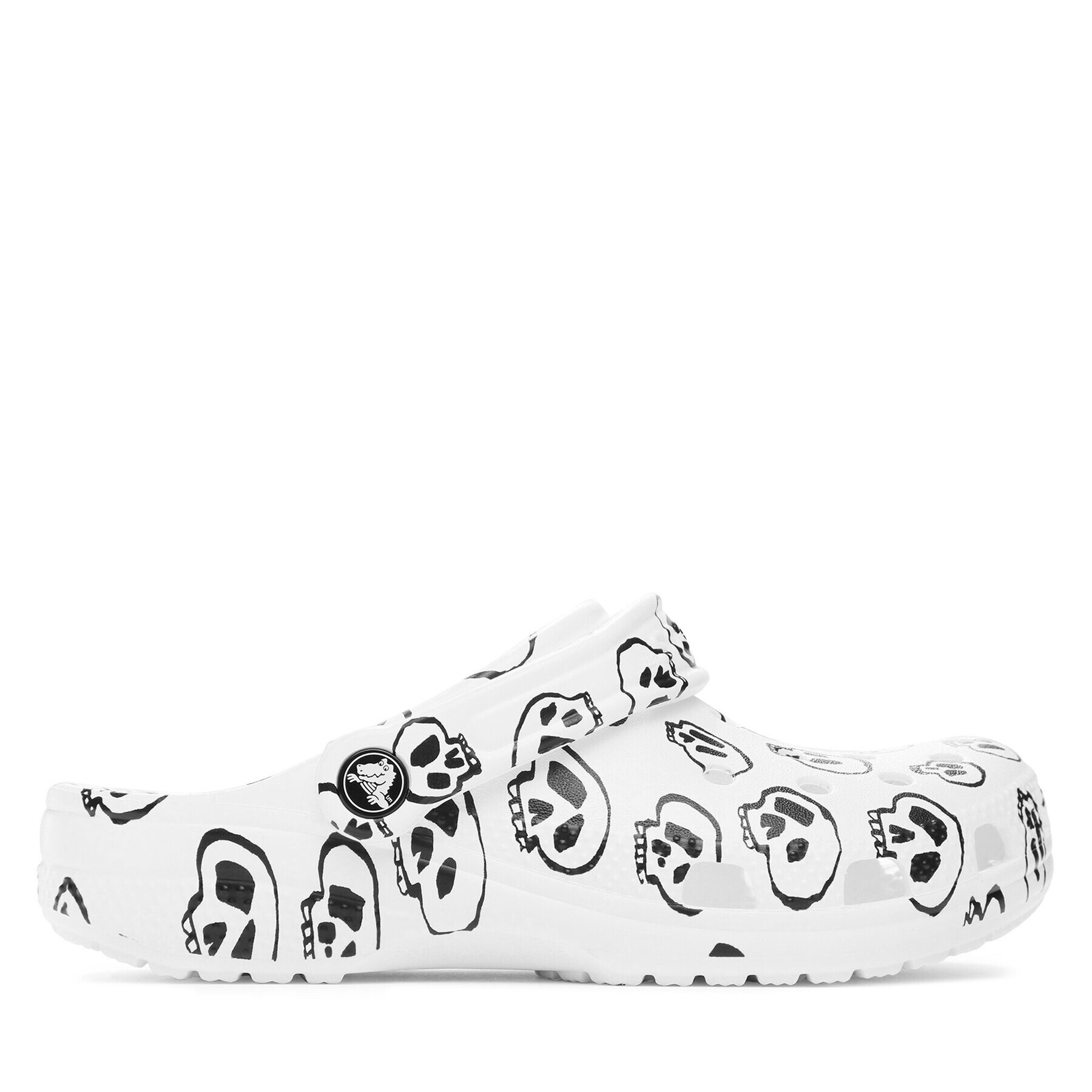 Crocs Чехли Classic Skull Print Clog 208993 Бял - Pepit.bg