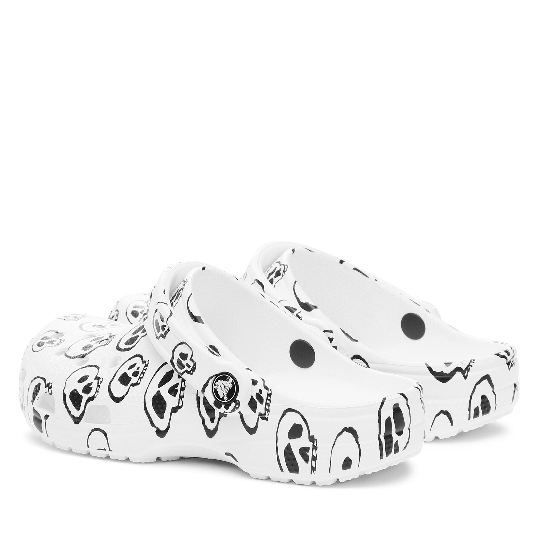 Crocs Чехли Classic Skull Print Clog 208993 Бял - Pepit.bg