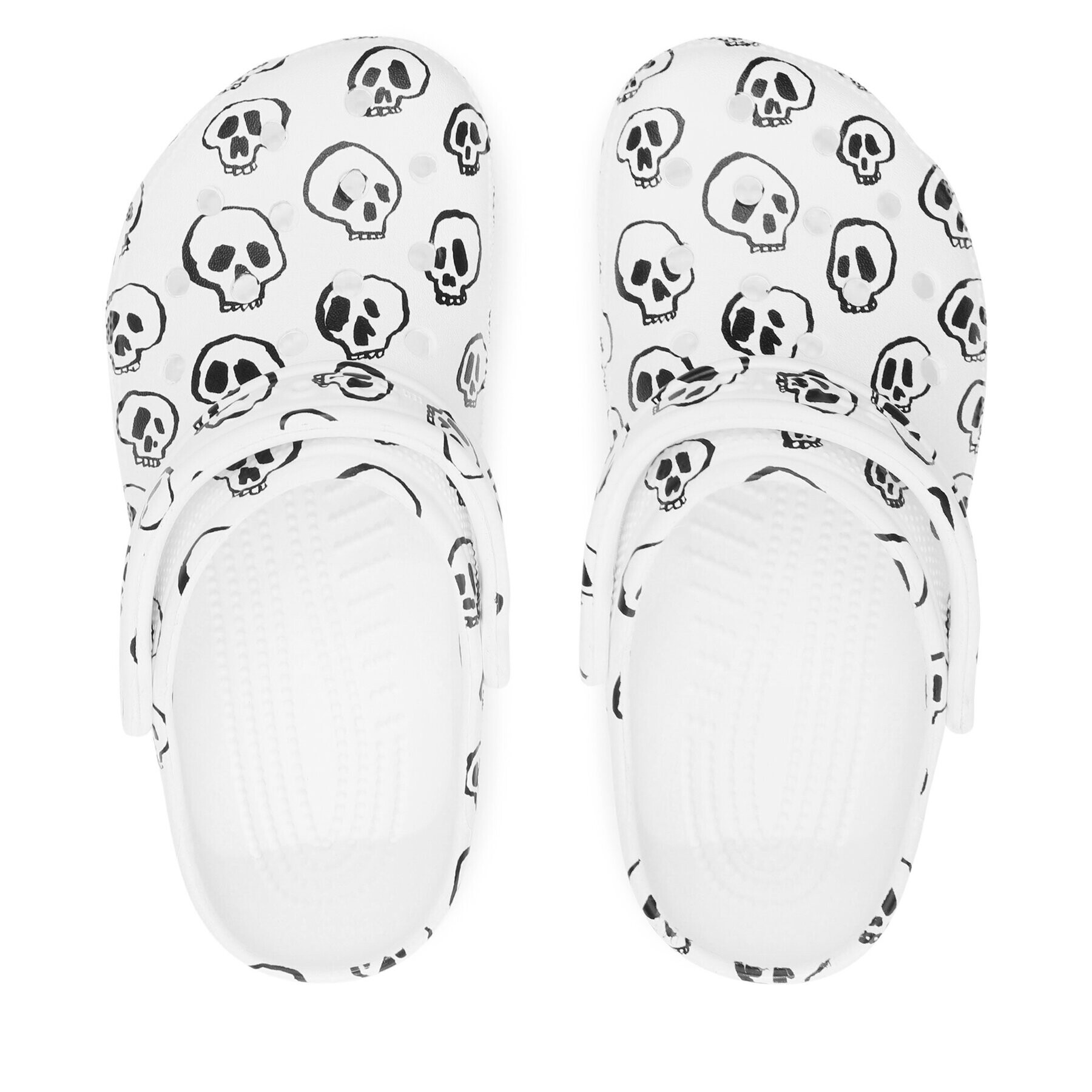 Crocs Чехли Classic Skull Print Clog 208993 Бял - Pepit.bg
