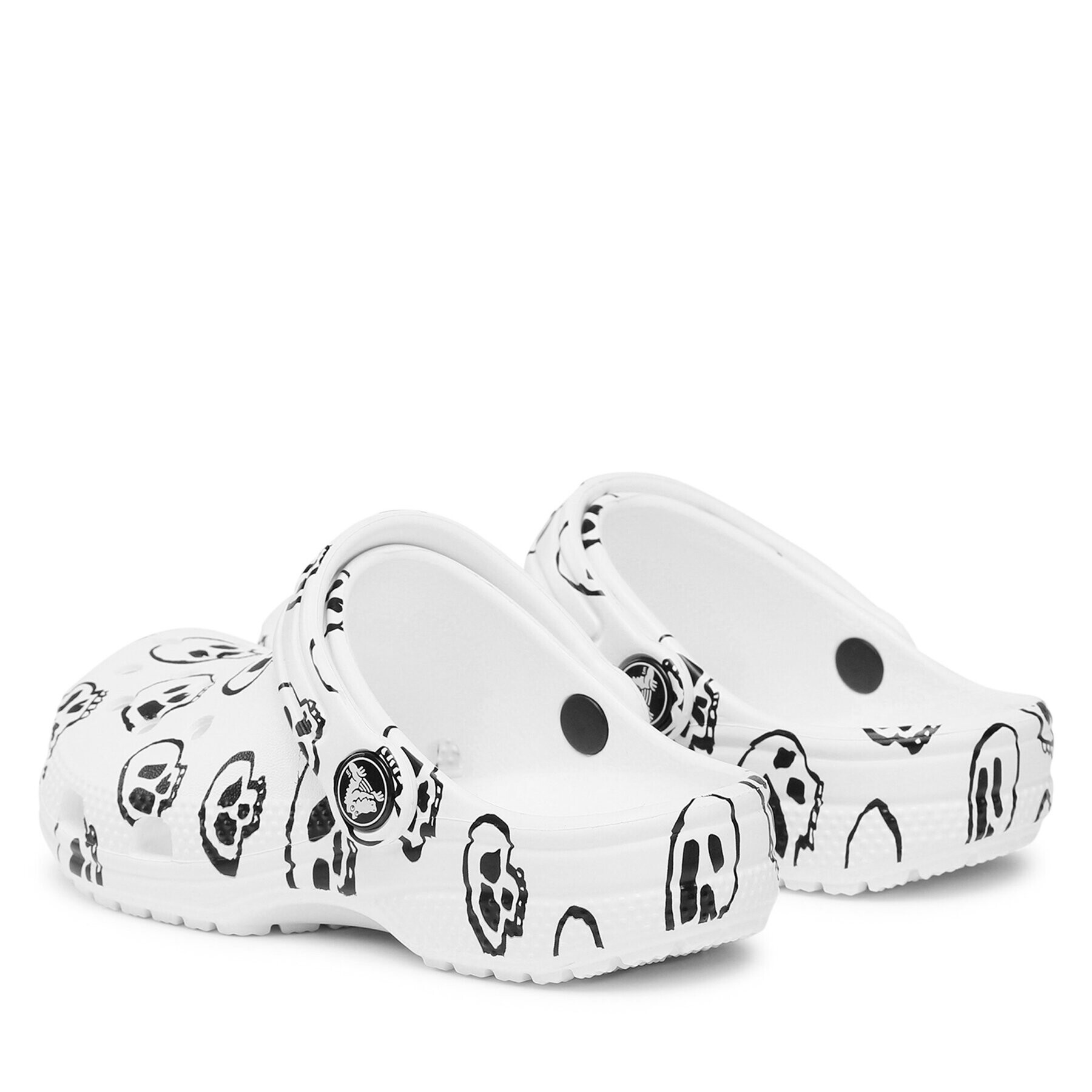 Crocs Чехли Classic Skull Print Clog Kids 209083 Бял - Pepit.bg
