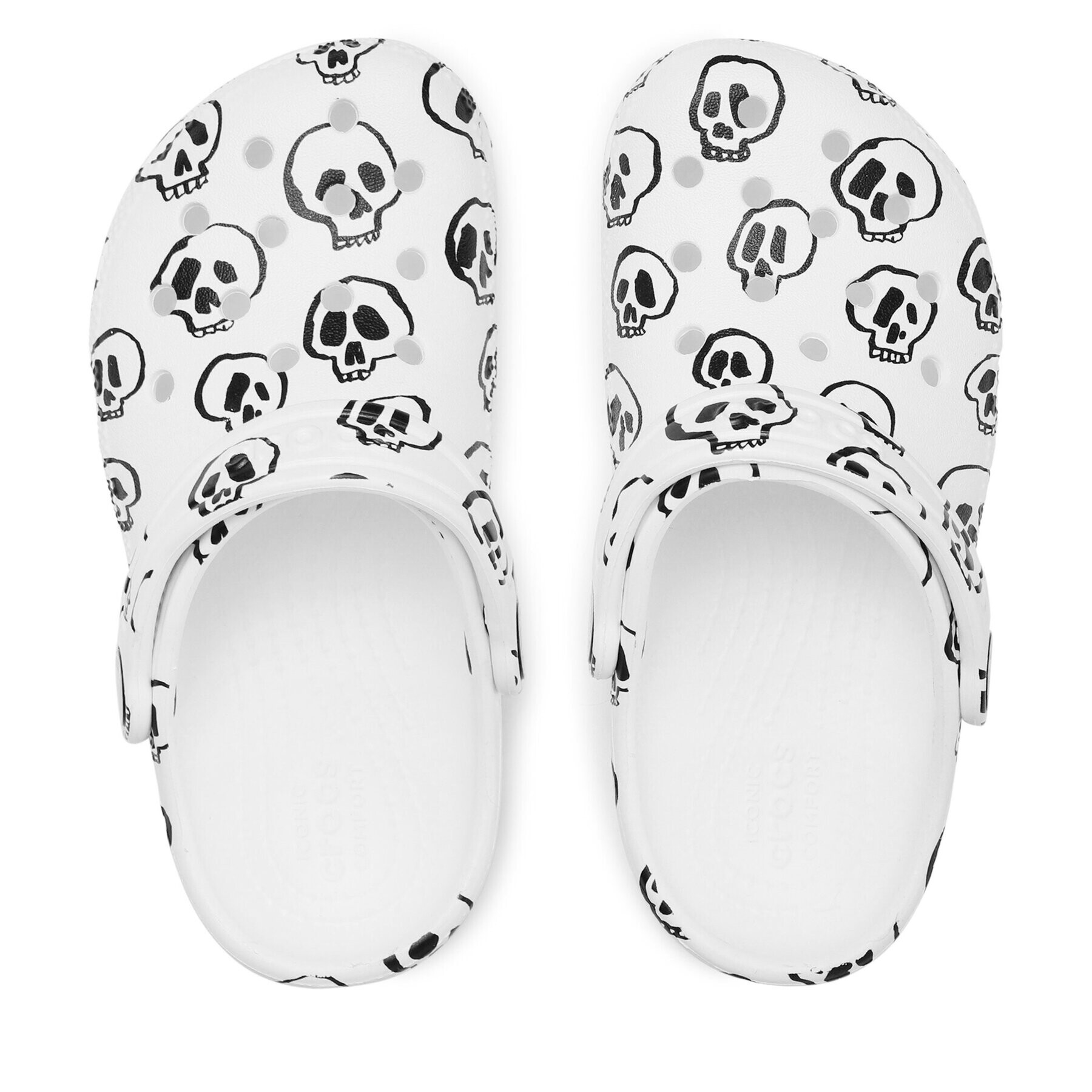 Crocs Чехли Classic Skull Print Clog Kids 209083 Бял - Pepit.bg