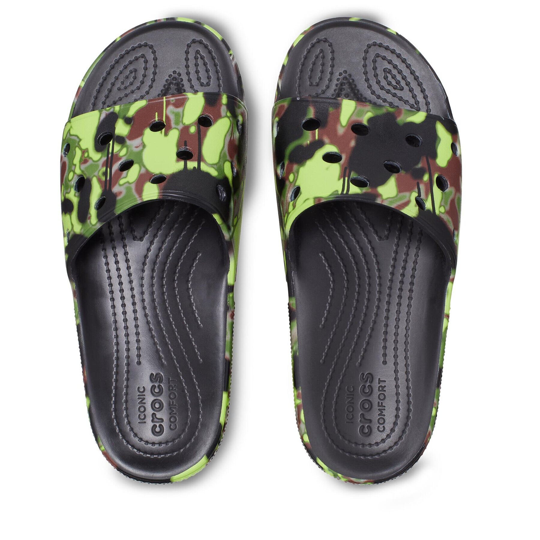 Crocs Чехли Classic Spray Camo Slide 208252 Черен - Pepit.bg