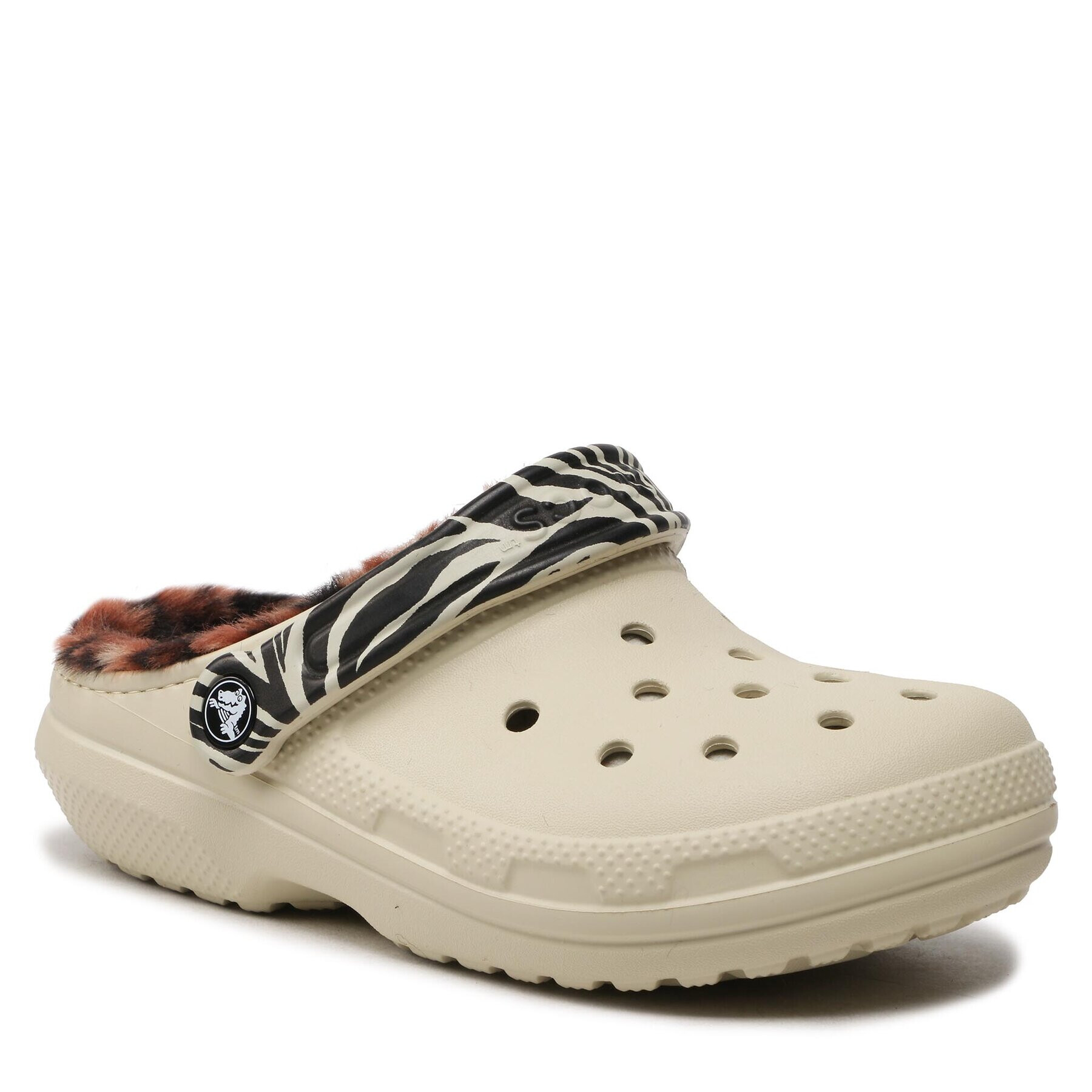 Crocs Чехли Classiclined Animalremixclog 207842 Бежов - Pepit.bg