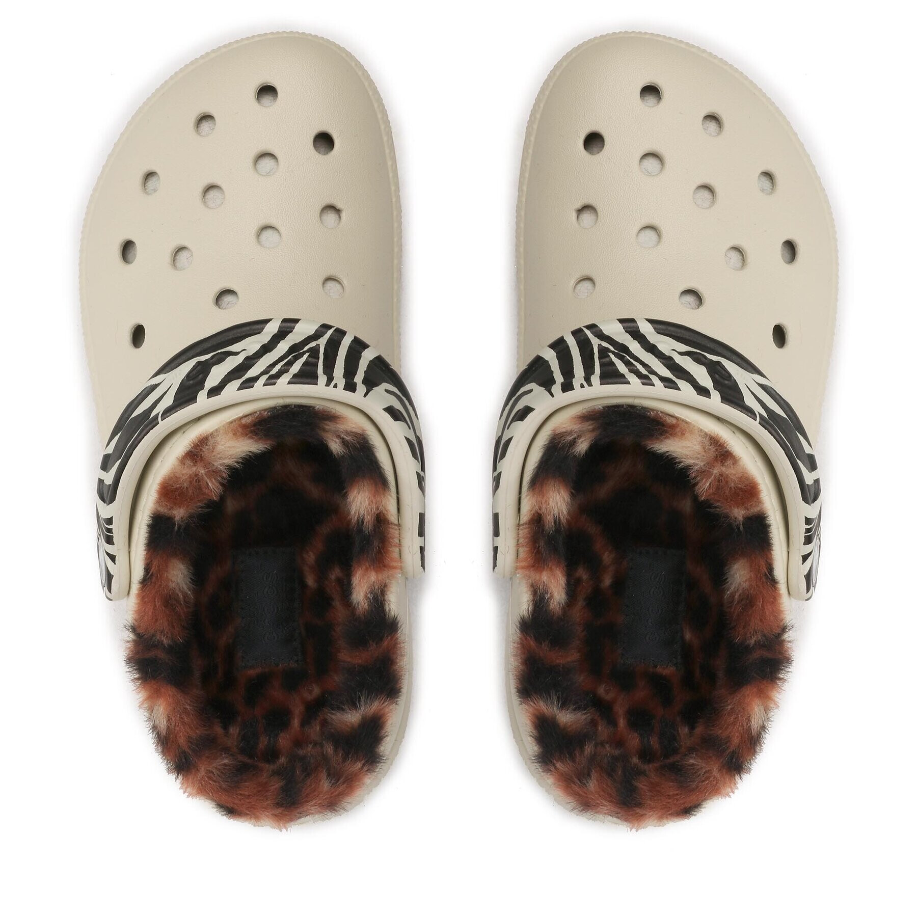 Crocs Чехли Classiclined Animalremixclog 207842 Бежов - Pepit.bg