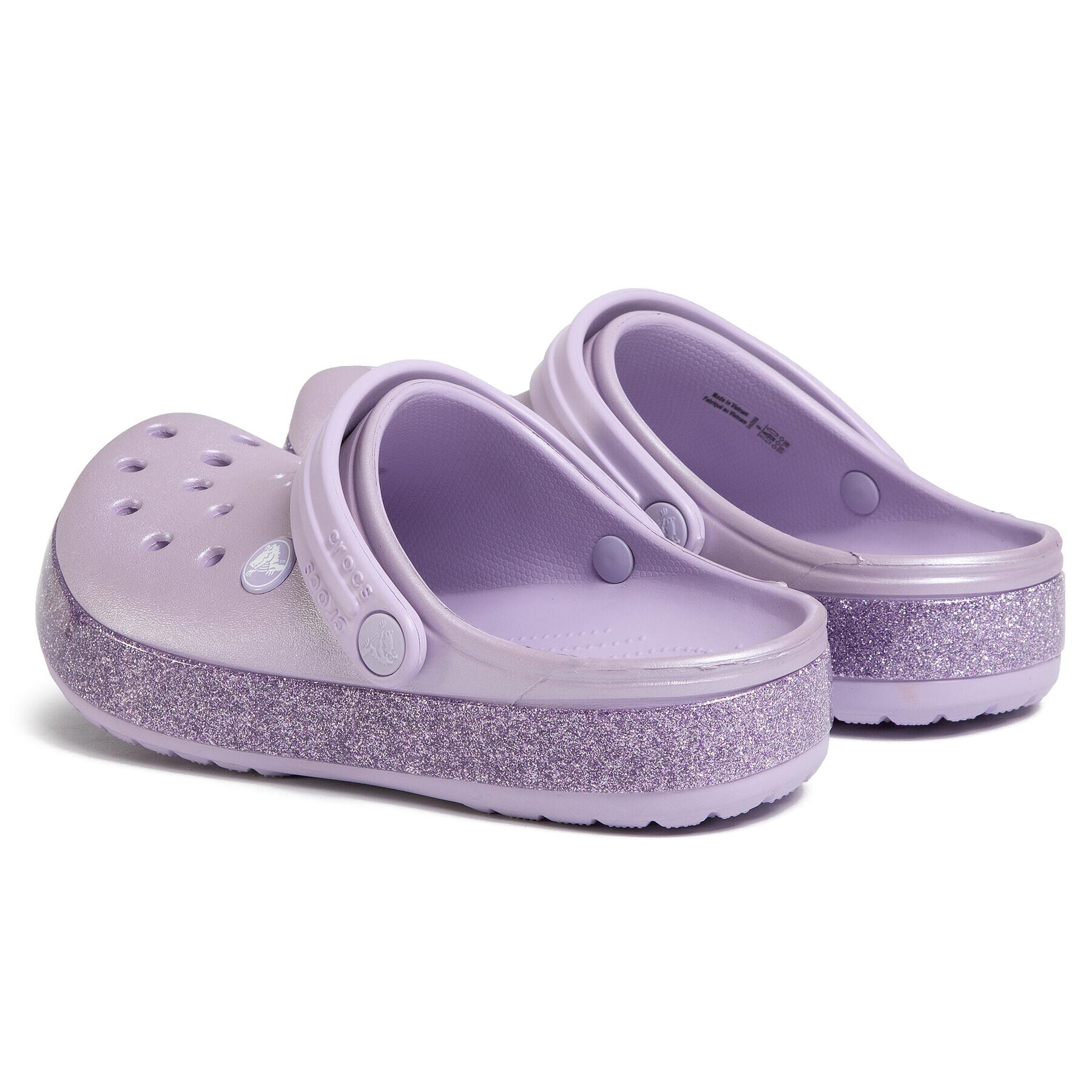 Crocs Чехли Crocband Glitter Clog K 205936 Виолетов - Pepit.bg