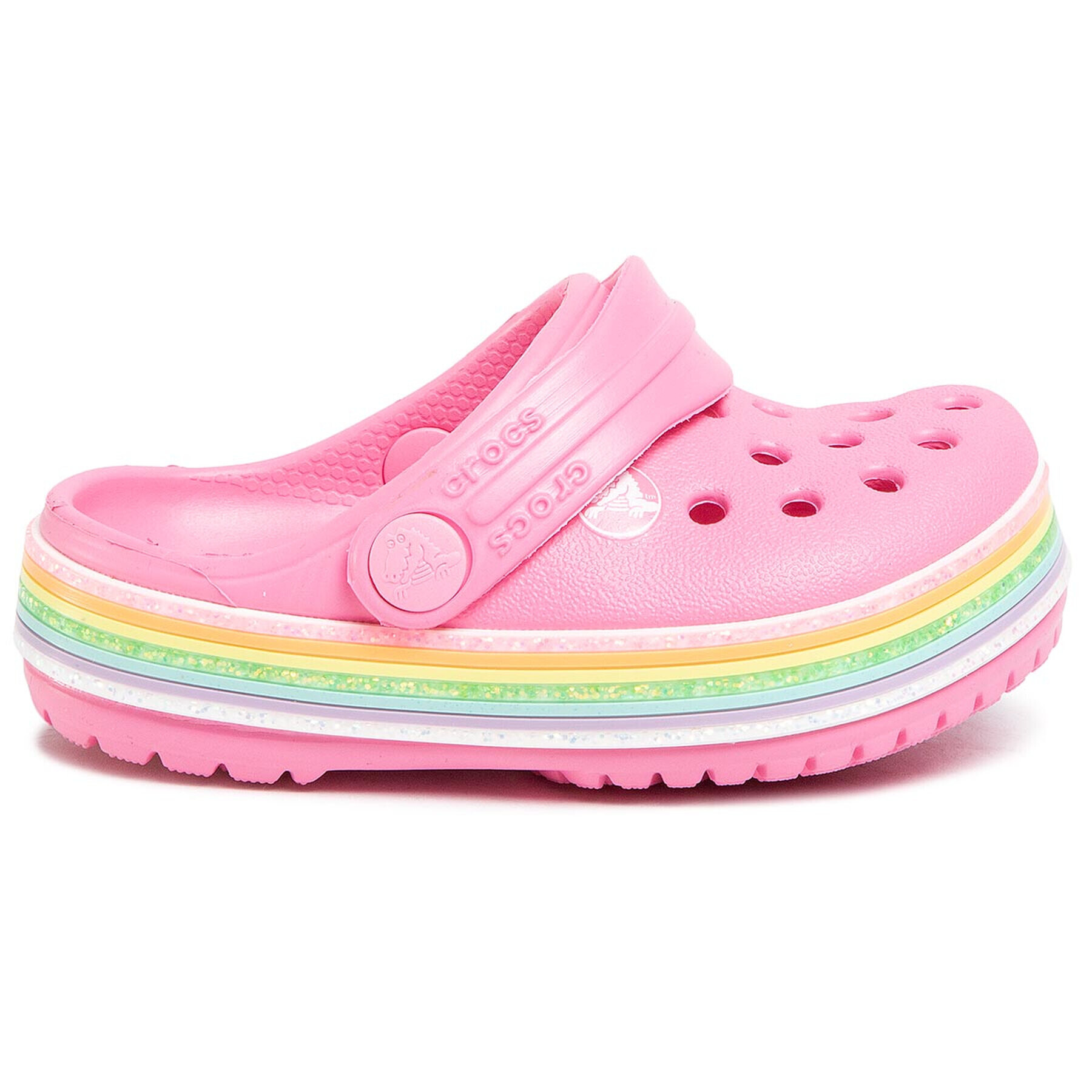 Crocs Чехли Crocband Rainbow Glitter Clg K 206151 Розов - Pepit.bg