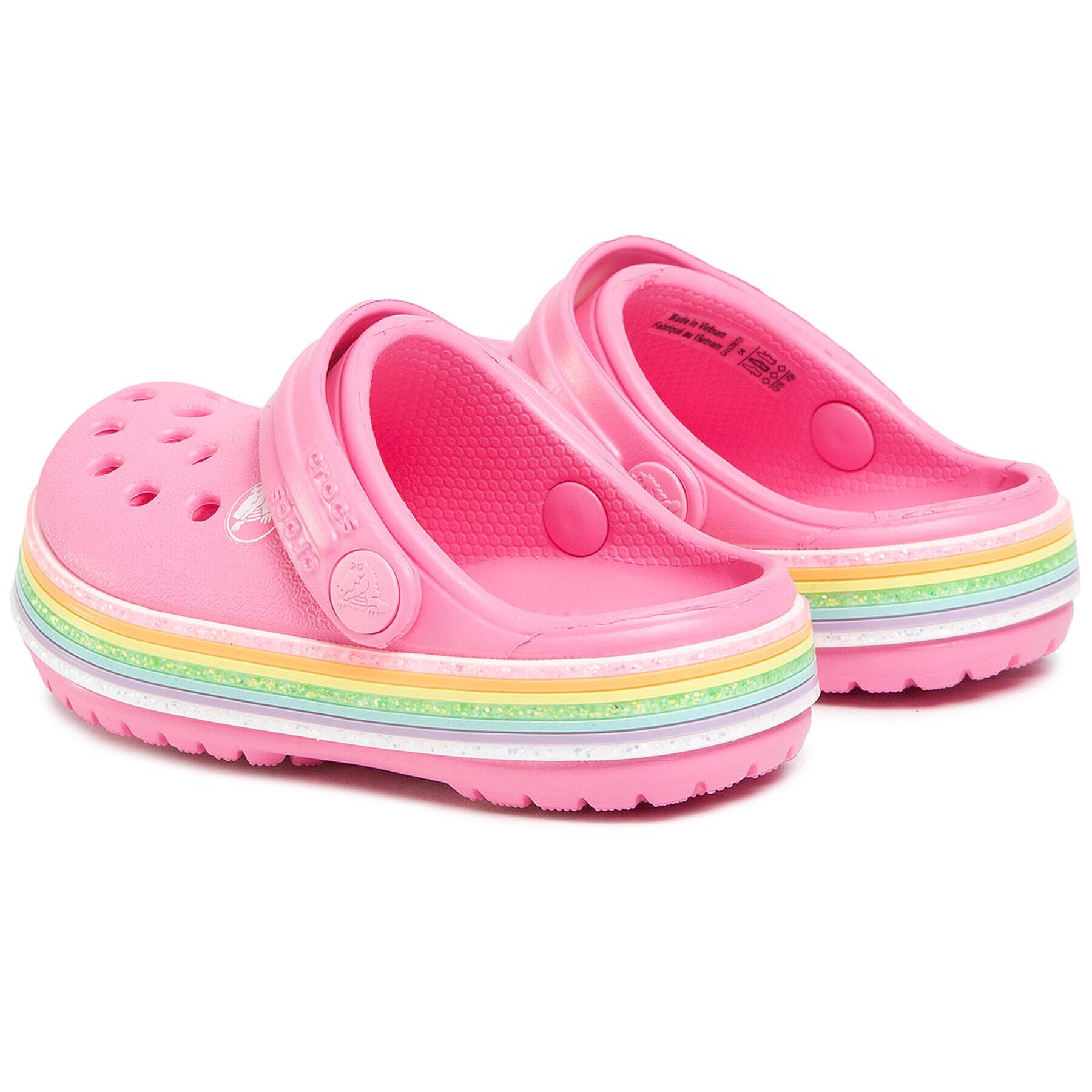 Crocs Чехли Crocband Rainbow Glitter Clg K 206151 Розов - Pepit.bg