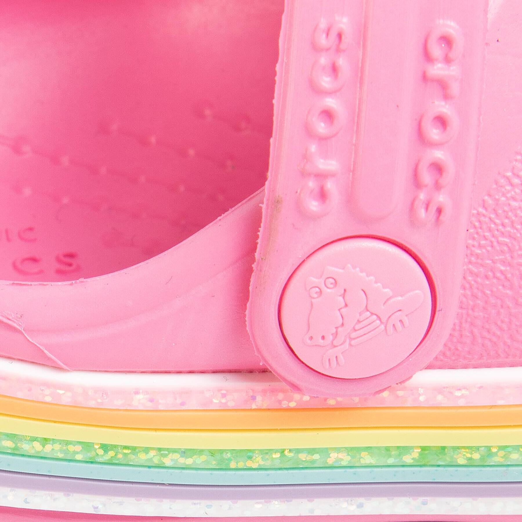 Crocs Чехли Crocband Rainbow Glitter Clg K 206151 Розов - Pepit.bg