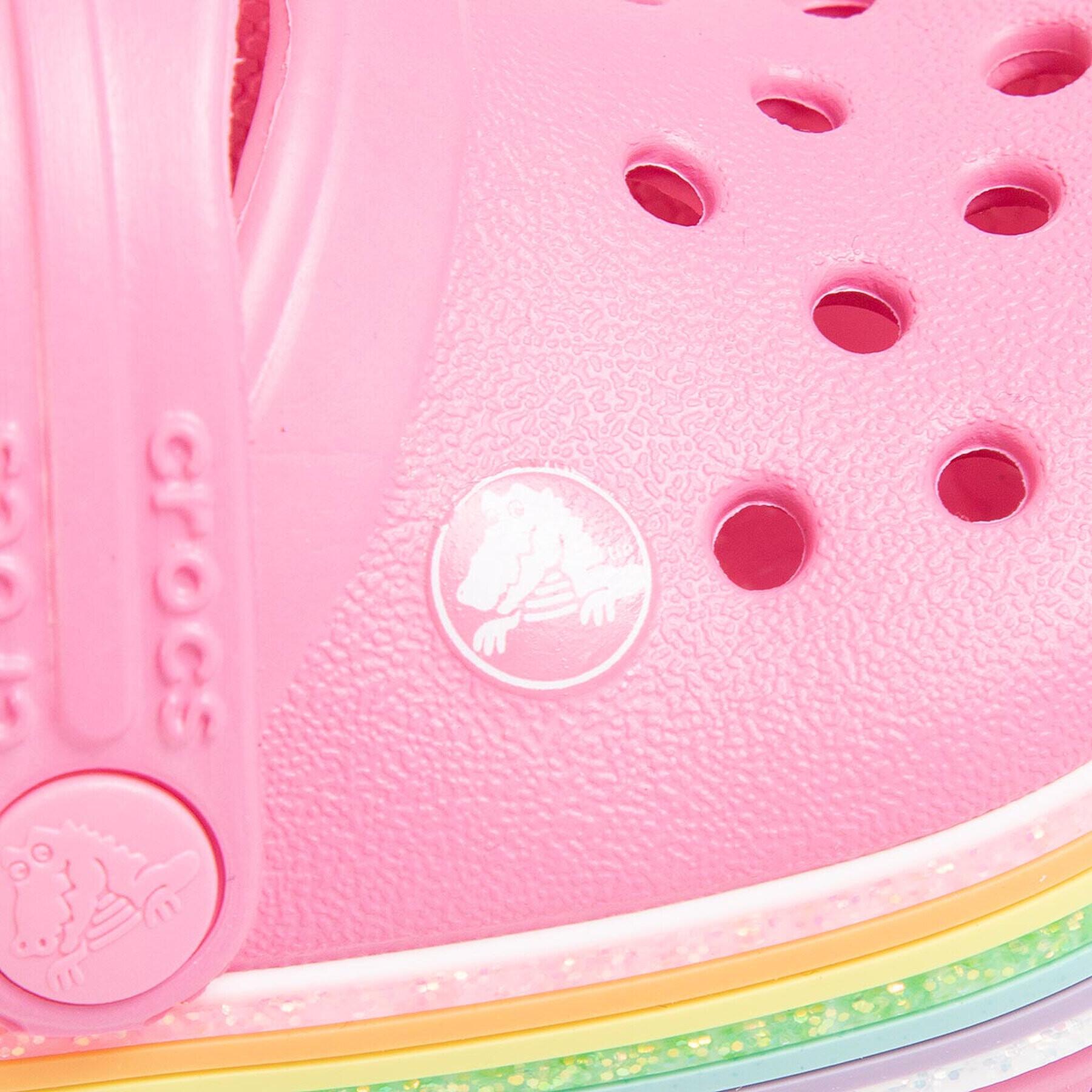 Crocs Чехли Crocband Rainbow Glitter Clg K 206151 Розов - Pepit.bg
