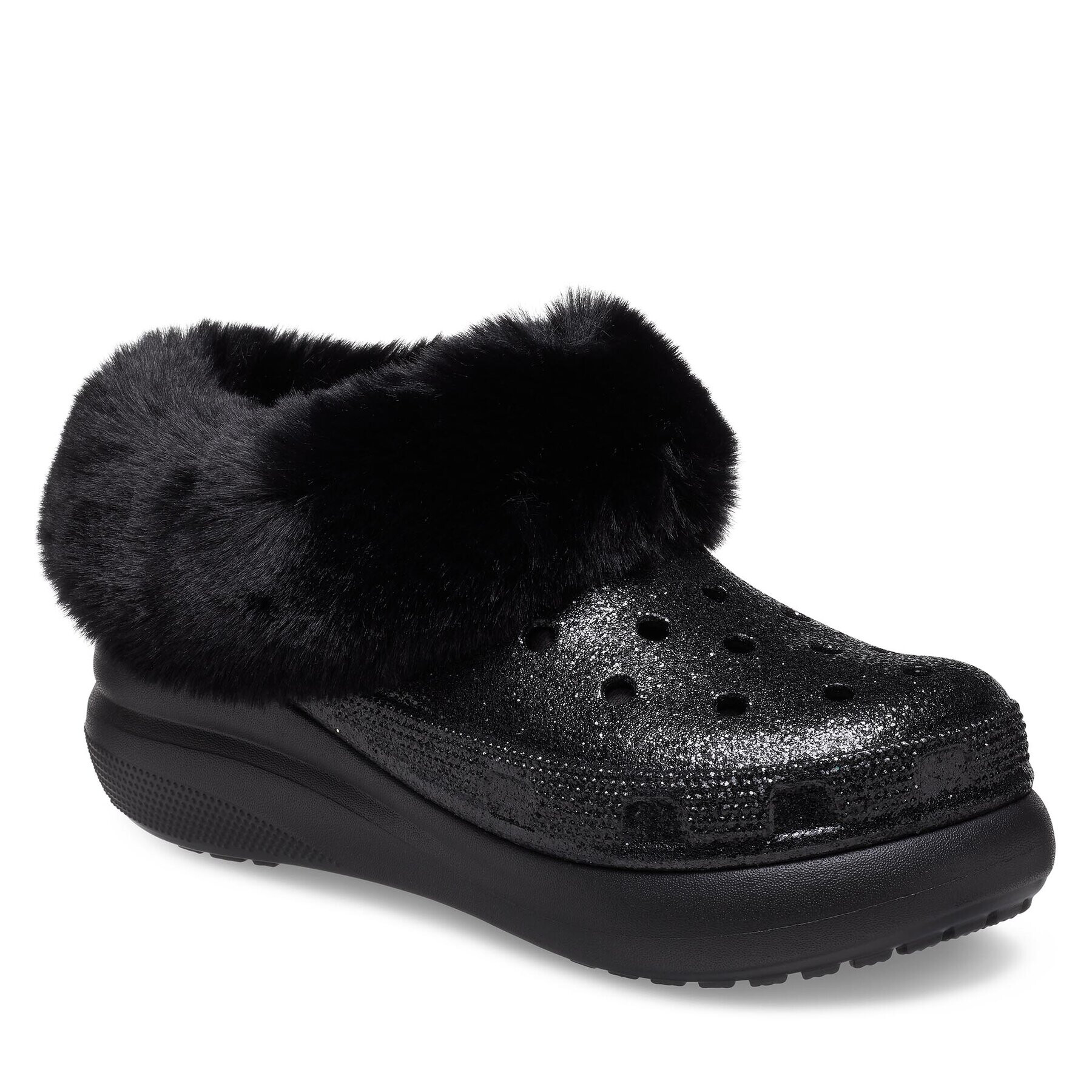 Crocs Чехли Furever Crush Crystal Glitter 208974 Черен - Pepit.bg