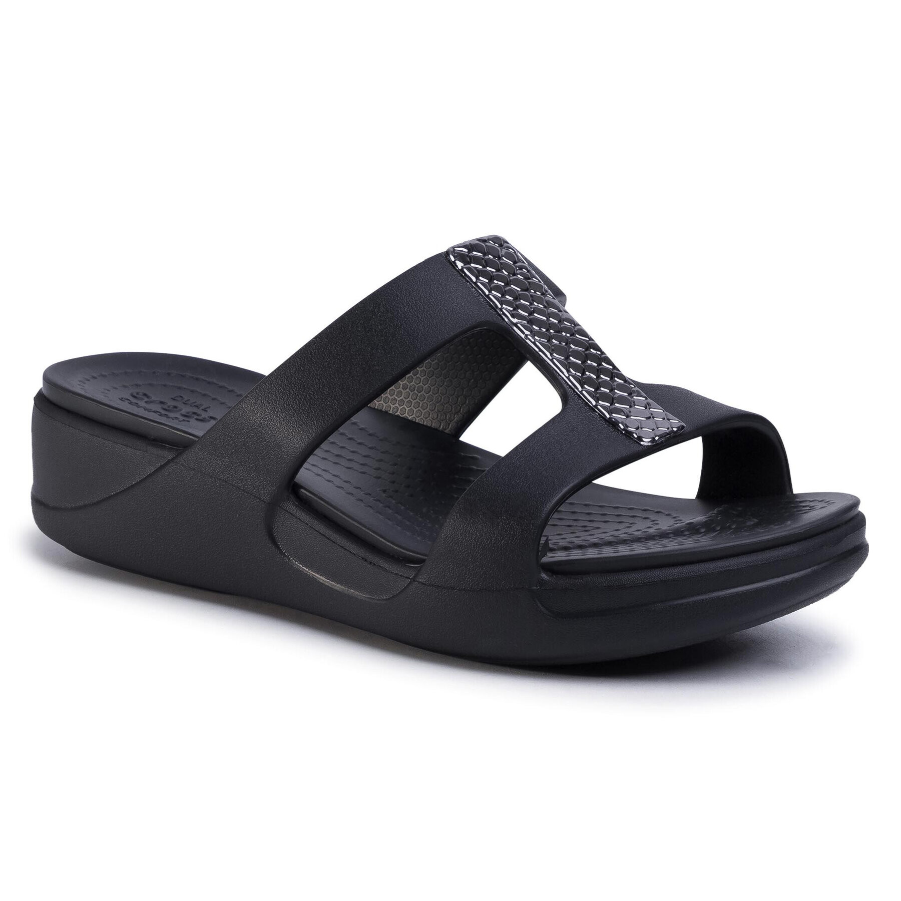 Crocs Чехли Monterey Metallic Slp On Wdg W 206319 Черен - Pepit.bg