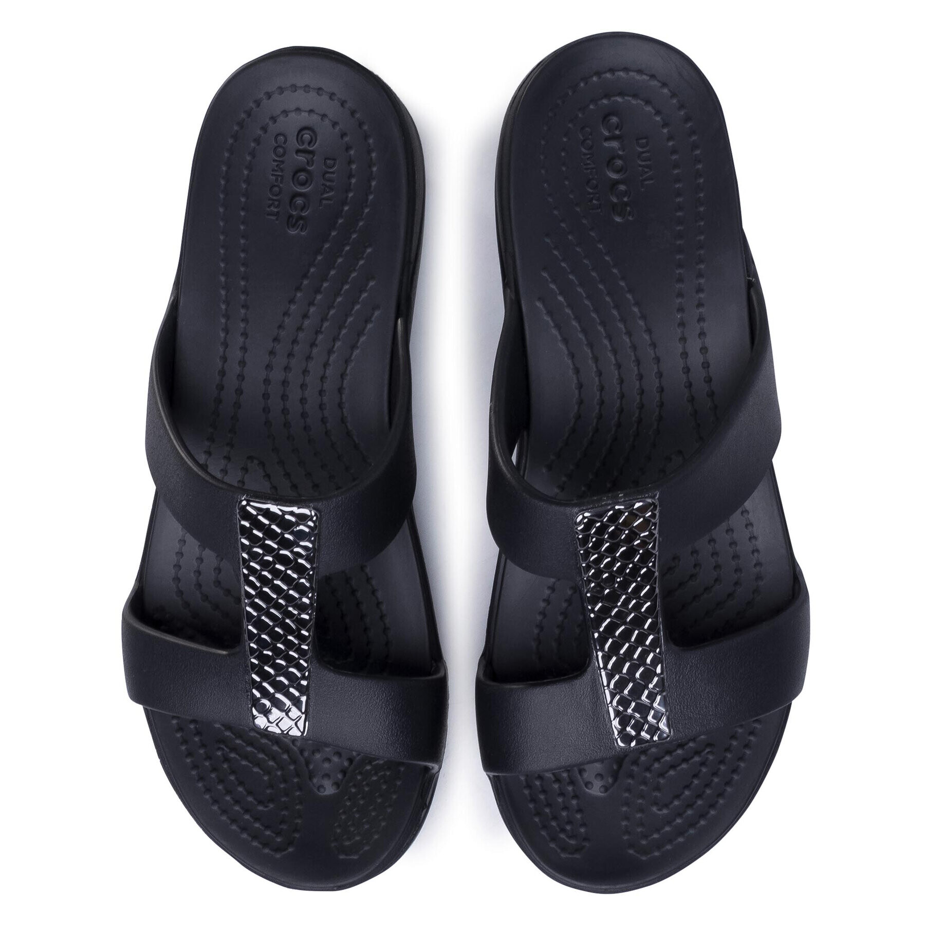 Crocs Чехли Monterey Metallic Slp On Wdg W 206319 Черен - Pepit.bg