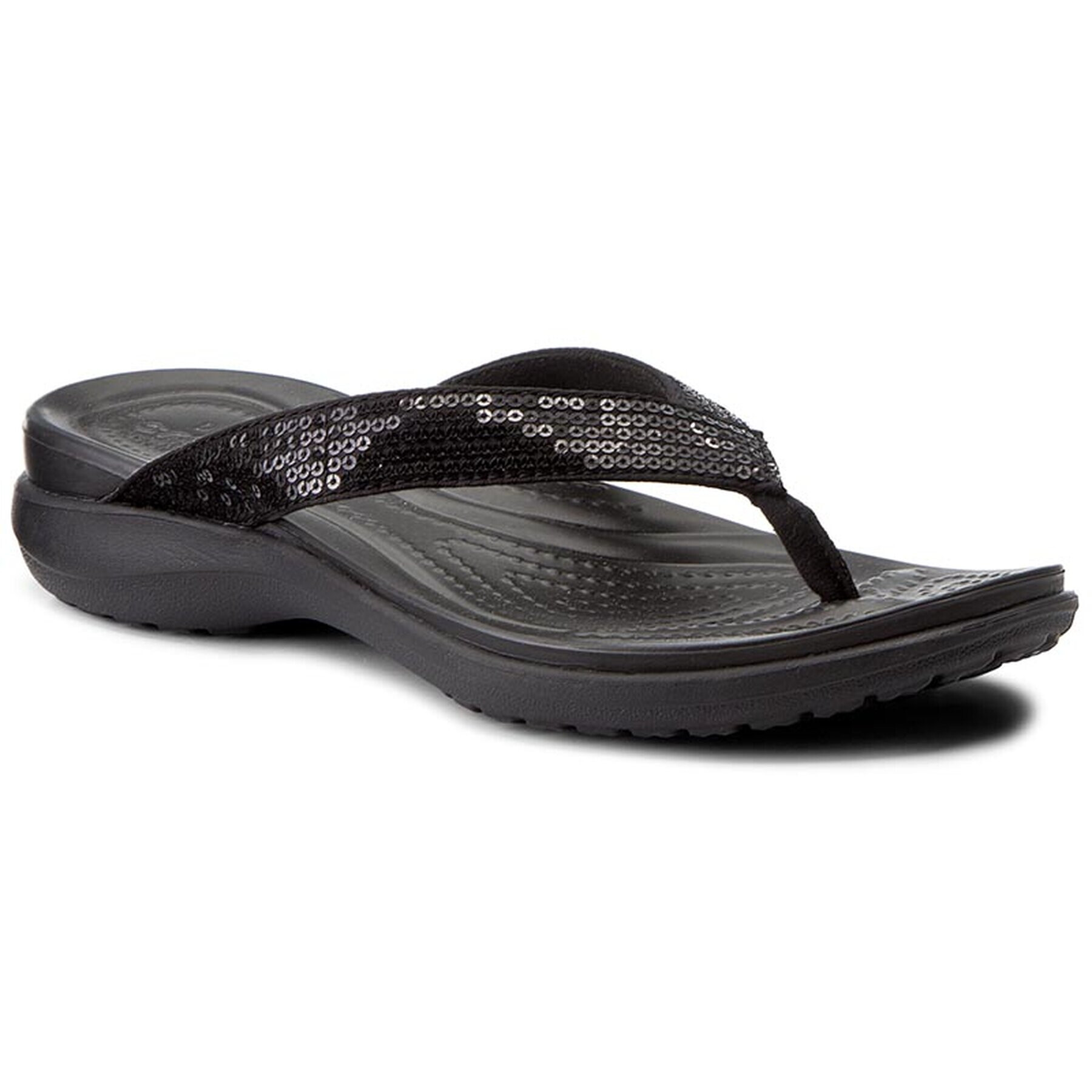 Crocs Джапанки Capri V Sequin W 204311 Черен - Pepit.bg