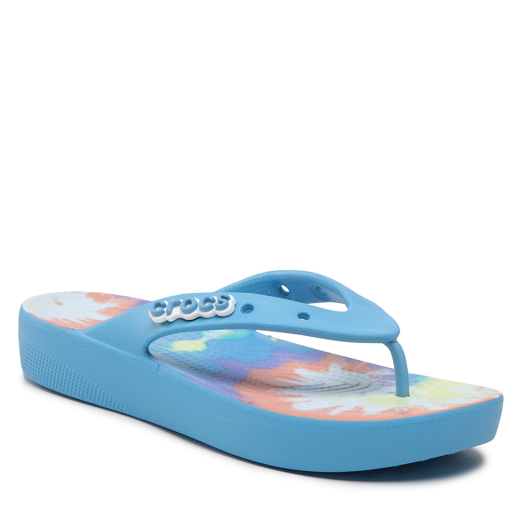 Crocs Джапанки Classic Platform Tiedye 208043 Син - Pepit.bg