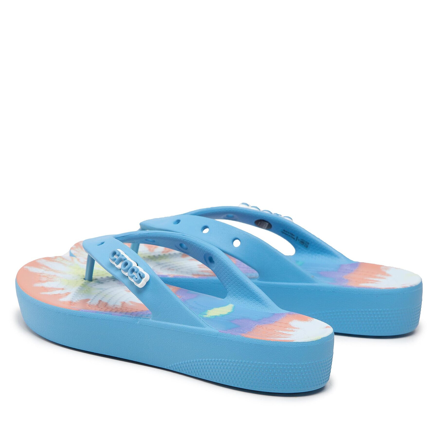 Crocs Джапанки Classic Platform Tiedye 208043 Син - Pepit.bg