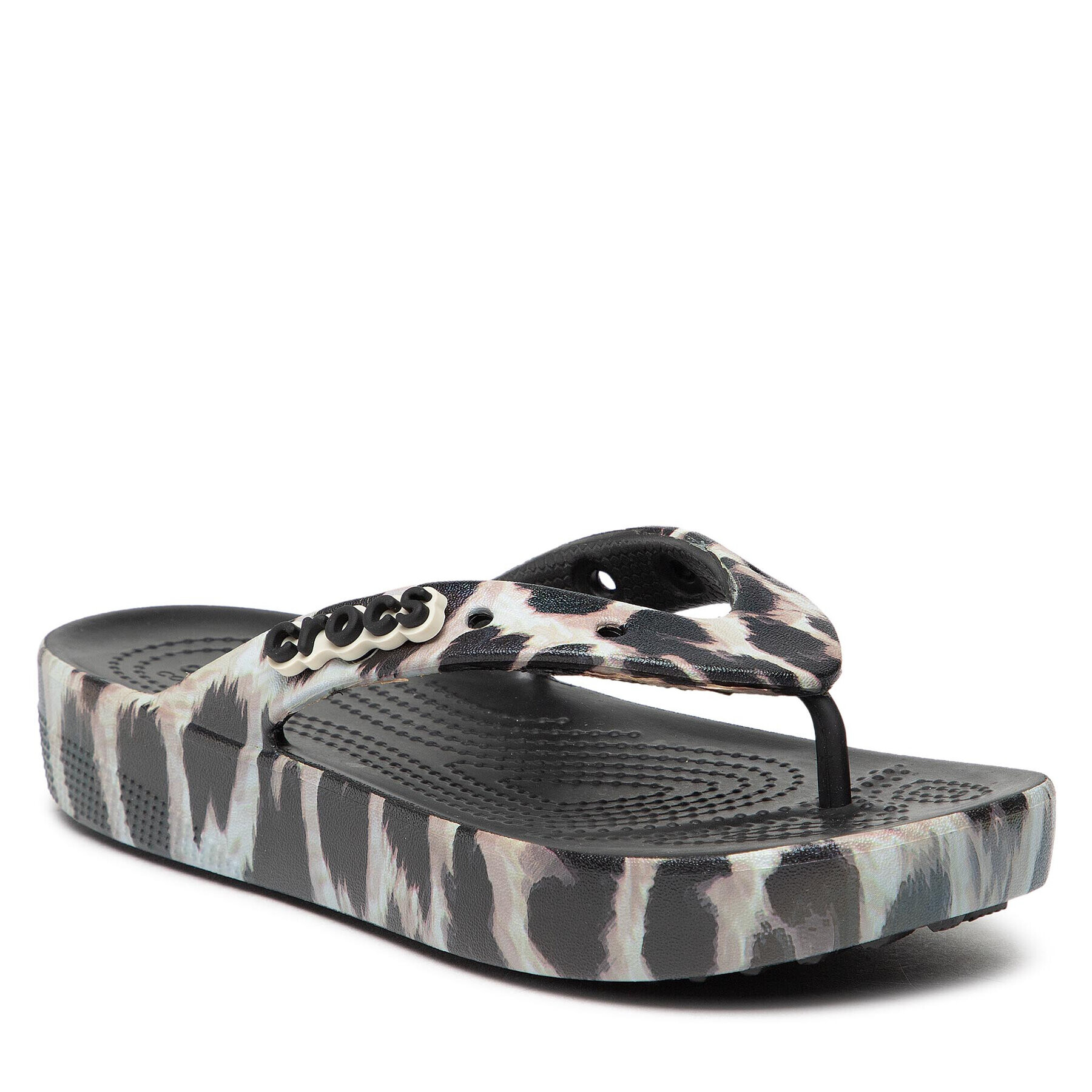 Crocs Джапанки Clsplatform Animal Remix Flip W 207845 Черен - Pepit.bg