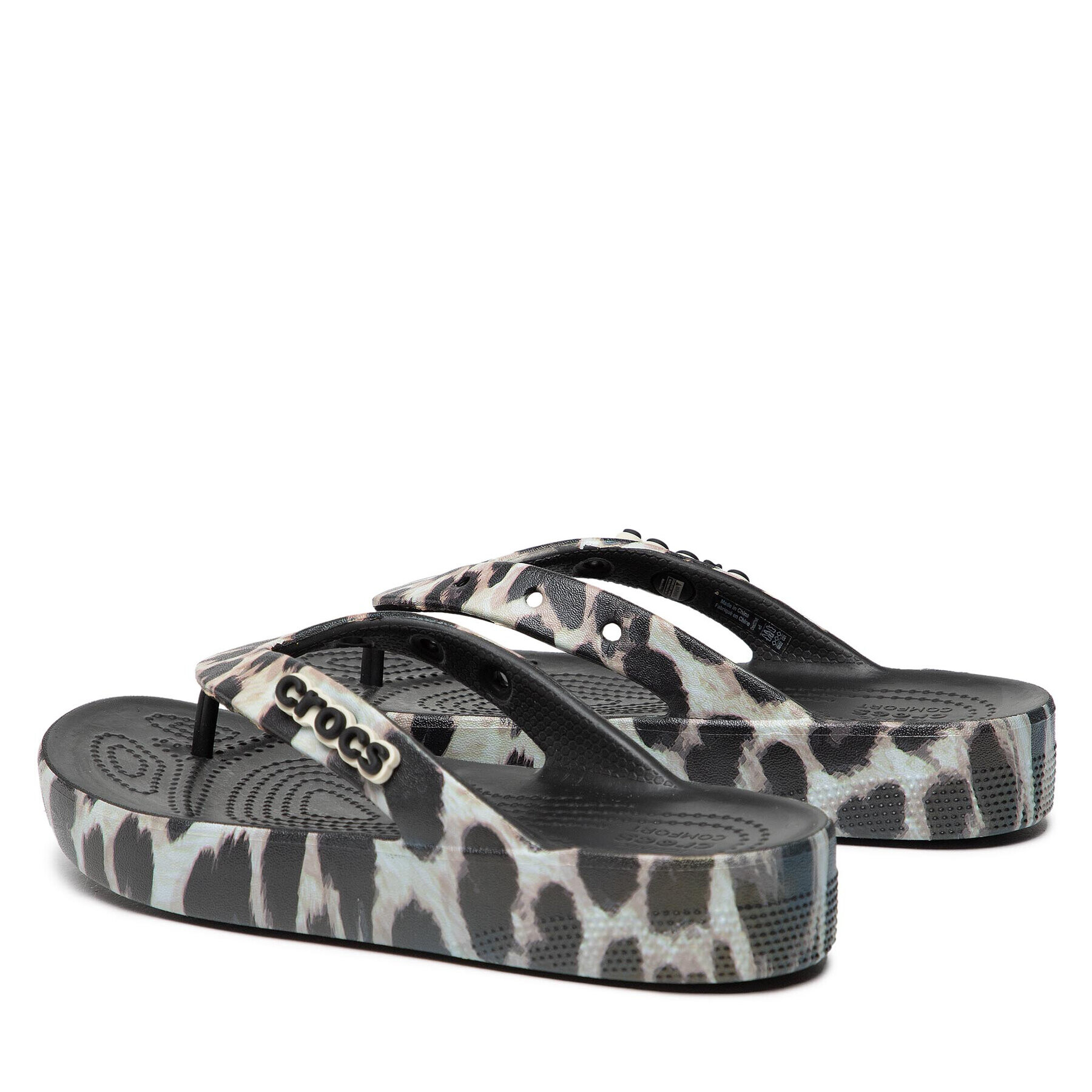 Crocs Джапанки Clsplatform Animal Remix Flip W 207845 Черен - Pepit.bg