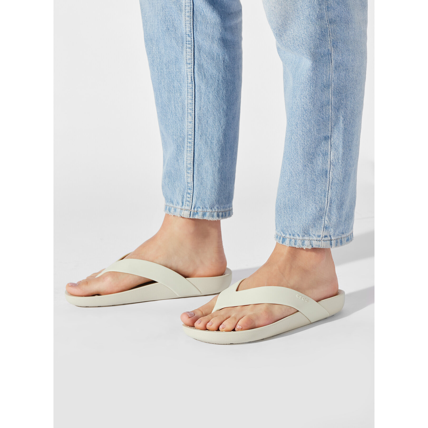 Crocs Джапанки Splash Flip W 208218 Бежов - Pepit.bg