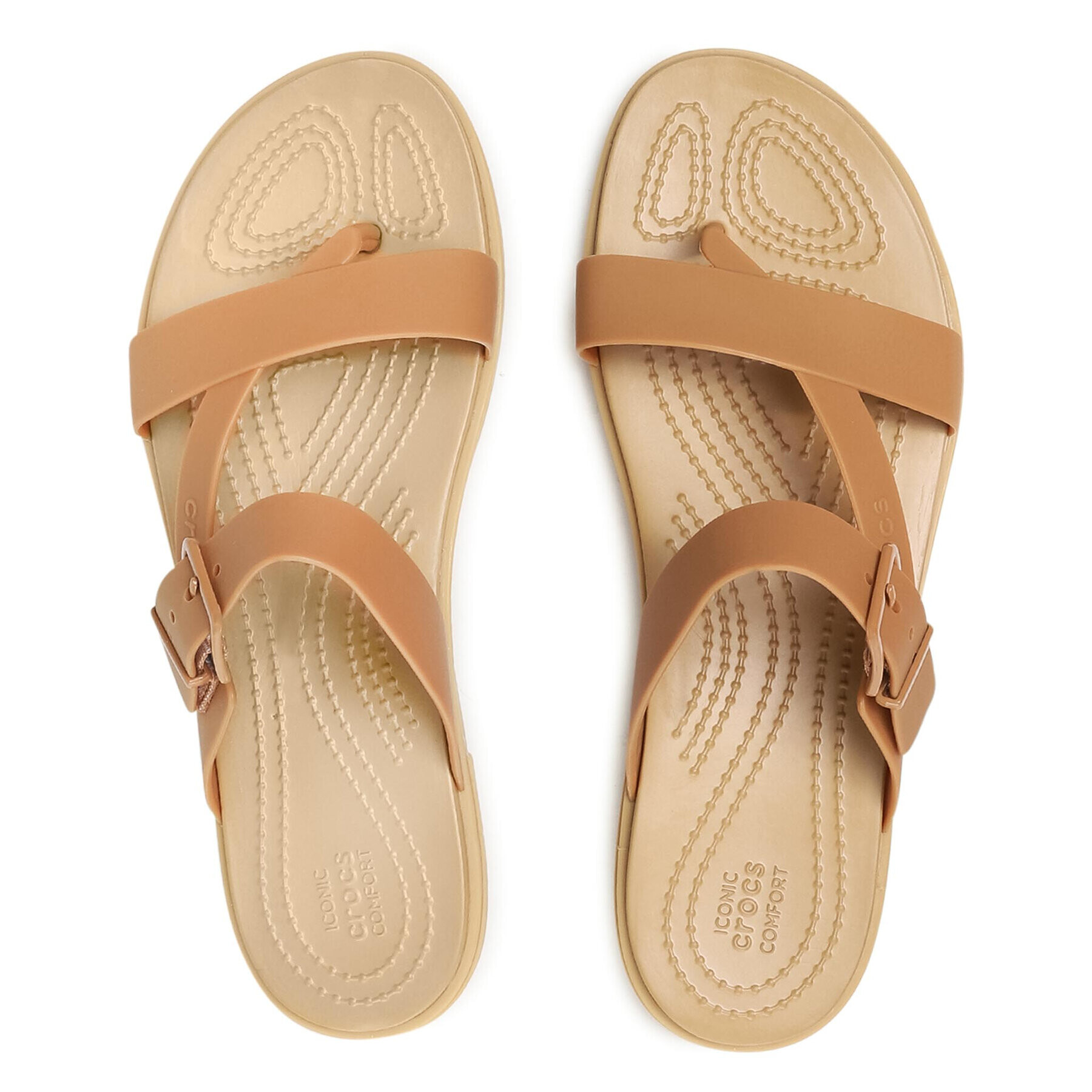 Crocs Джапанки Tulum Toe Poost Sandal W 206108 Кафяв - Pepit.bg