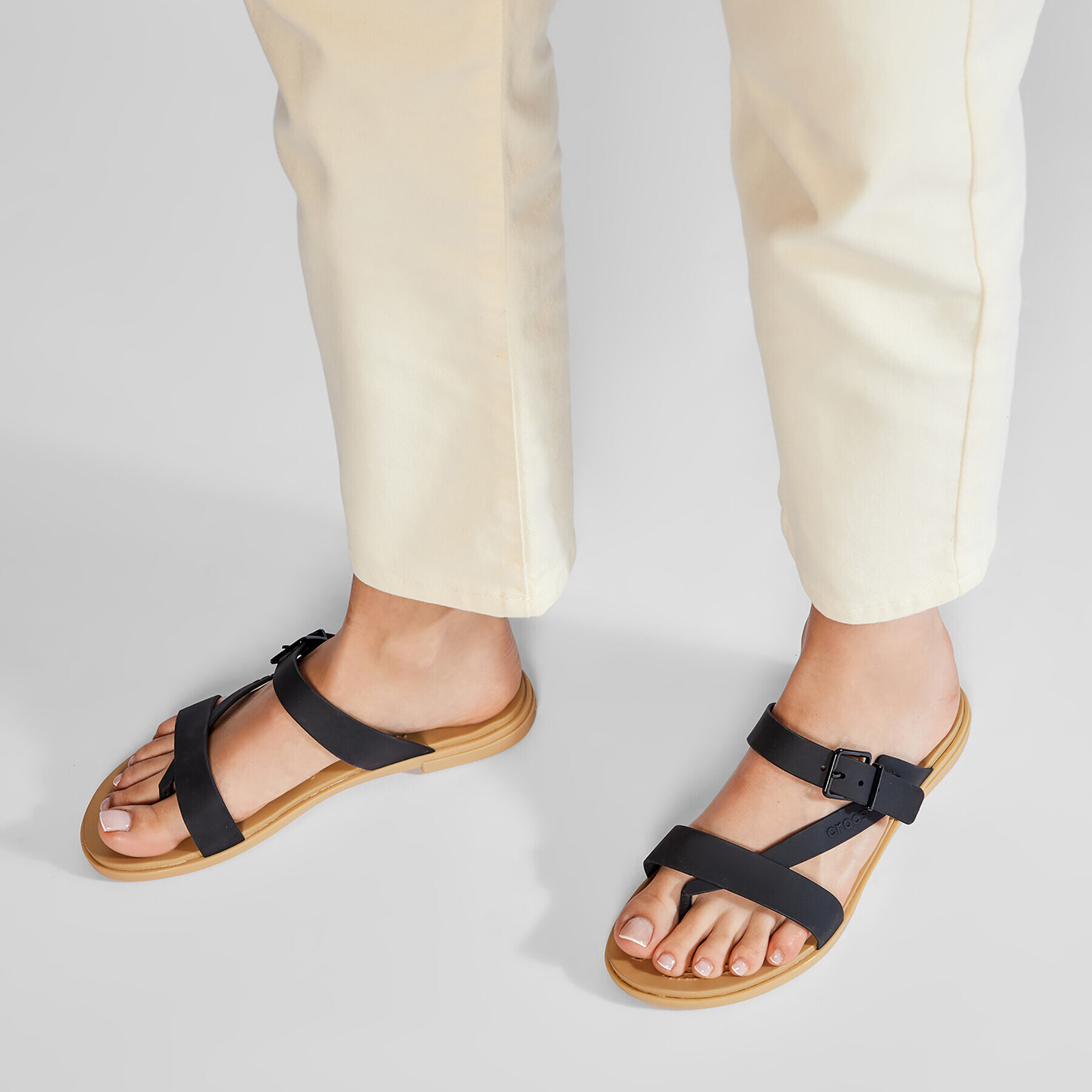 Crocs Джапанки Tulum Toe Post Sandal W 206108 Черен - Pepit.bg