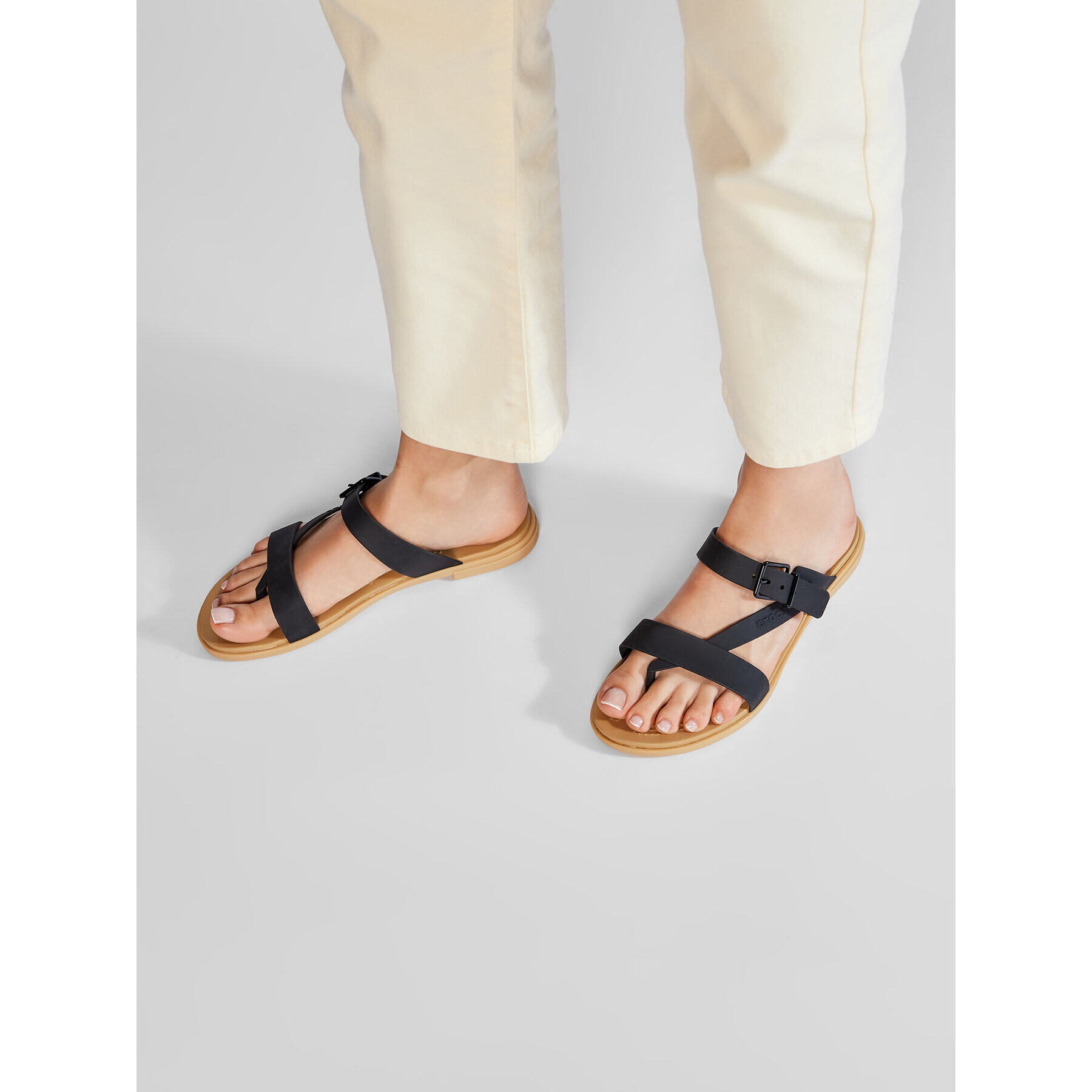 Crocs Джапанки Tulum Toe Post Sandal W 206108 Черен - Pepit.bg