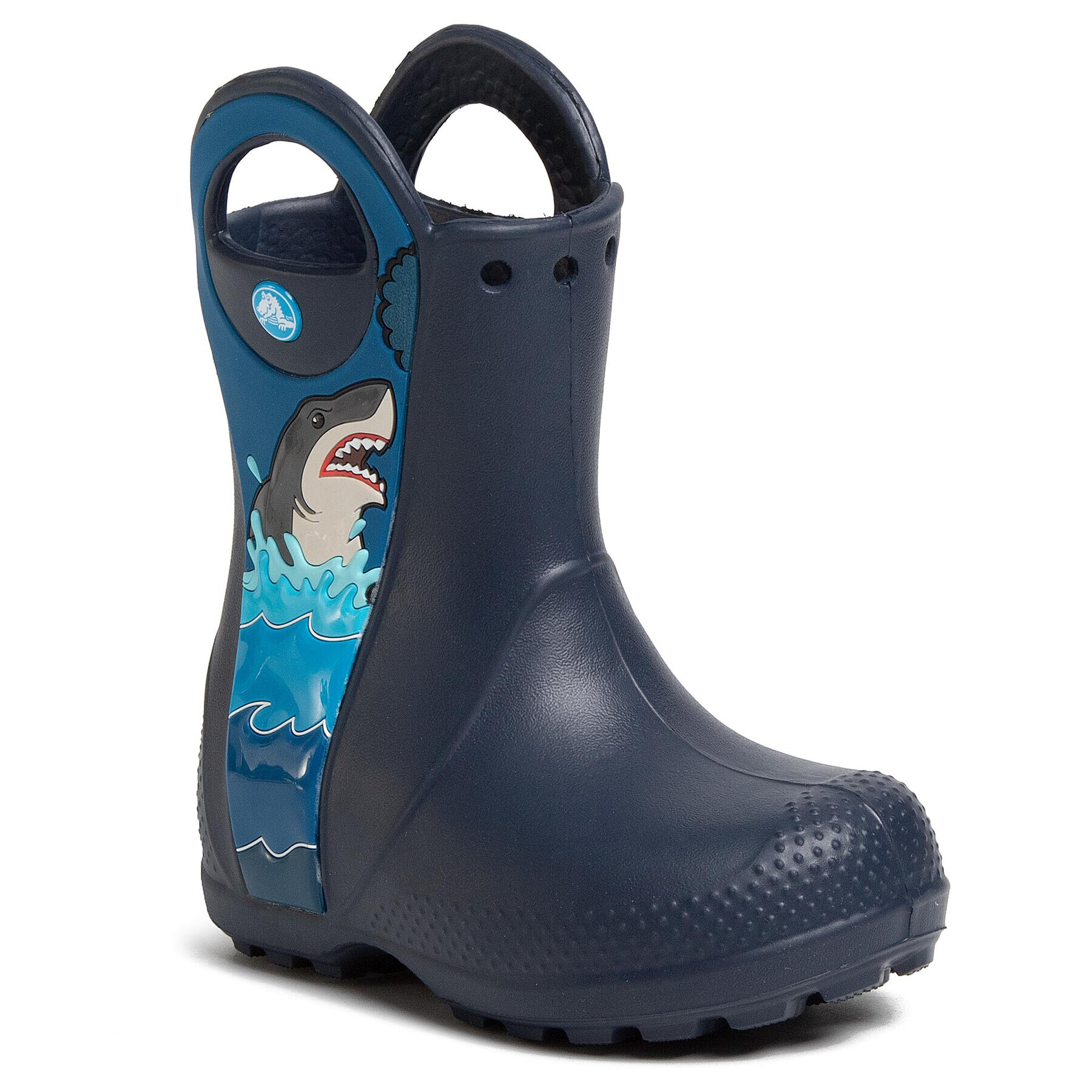 Crocs Гумени ботуши fl Shark Ptch Rain Boot B 206174 Тъмносин - Pepit.bg