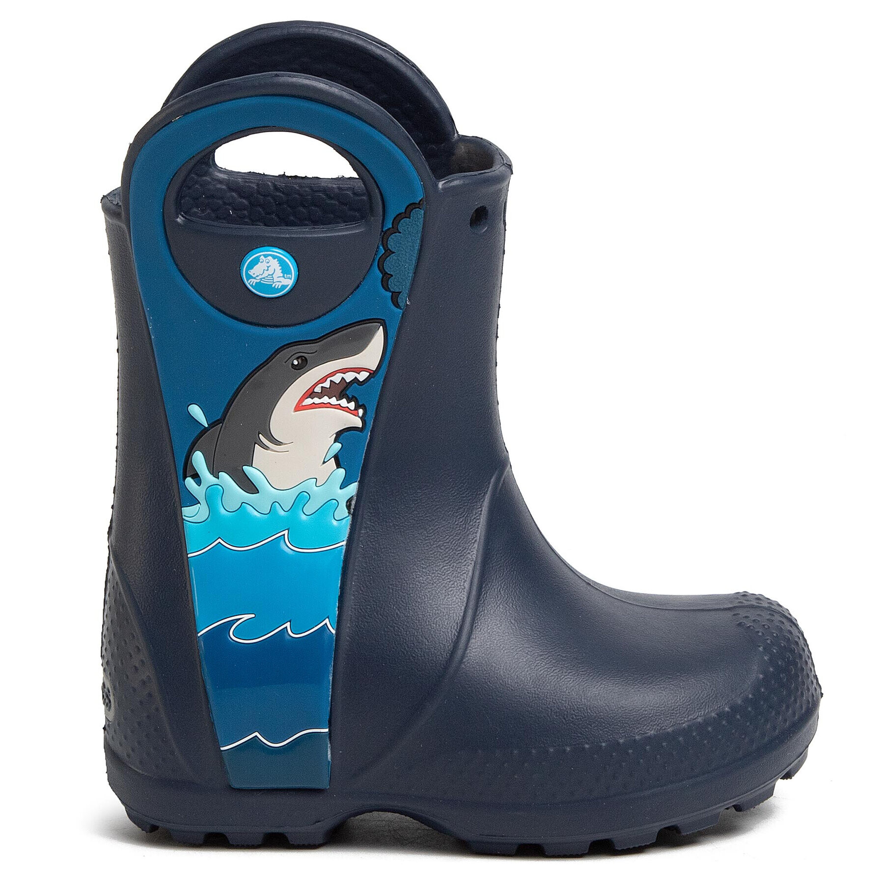 Crocs Гумени ботуши fl Shark Ptch Rain Boot B 206174 Тъмносин - Pepit.bg