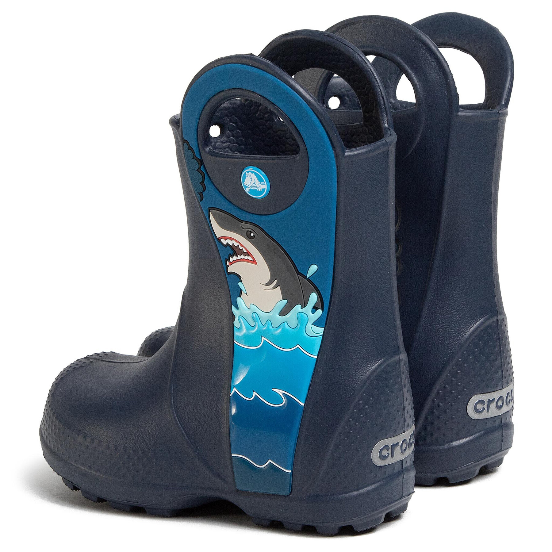 Crocs Гумени ботуши fl Shark Ptch Rain Boot B 206174 Тъмносин - Pepit.bg