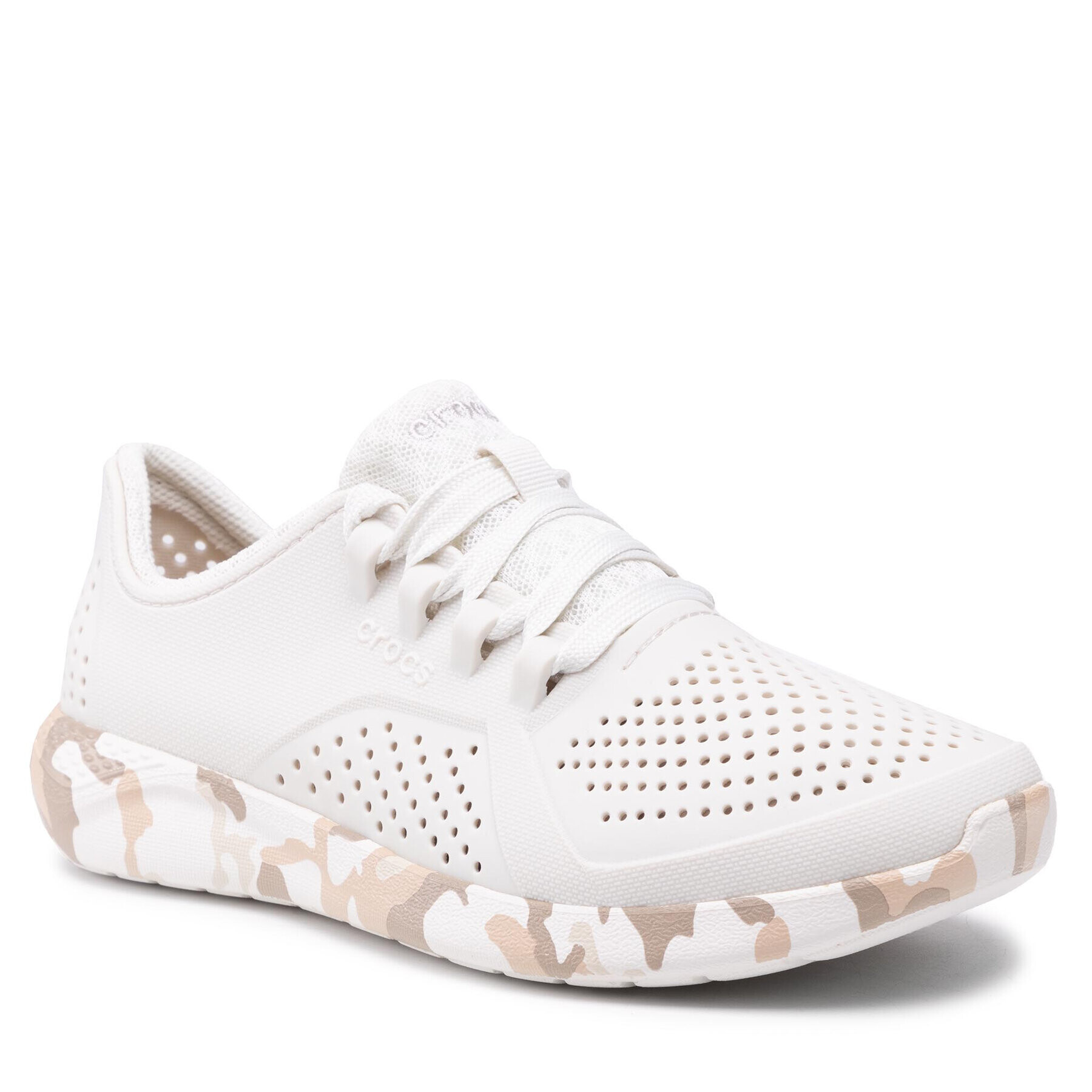 Crocs Обувки Literide Printed Camo Pacer W 206494 Бял - Pepit.bg