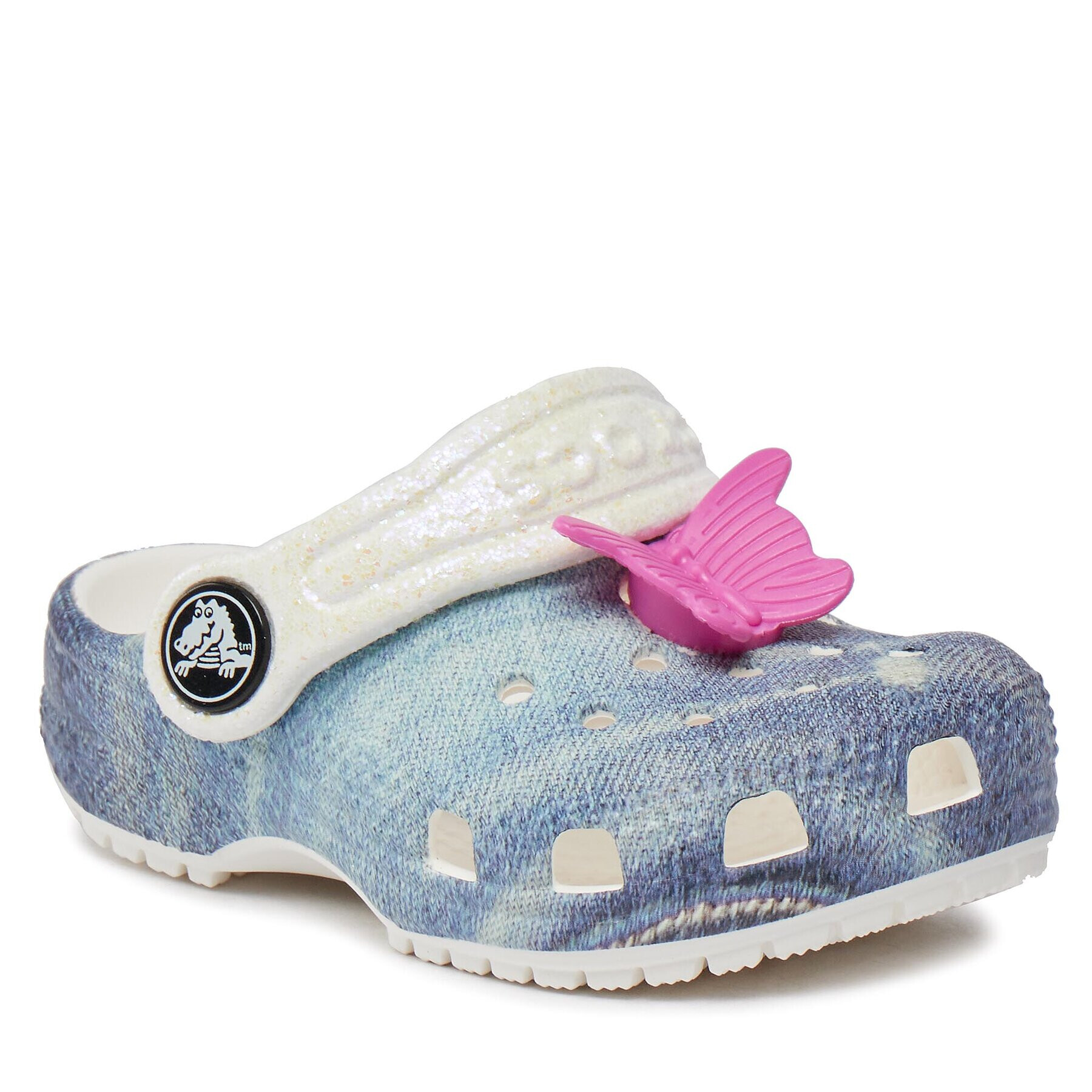 Crocs Сабо Classic Denim Clog T 208302 Бял - Pepit.bg