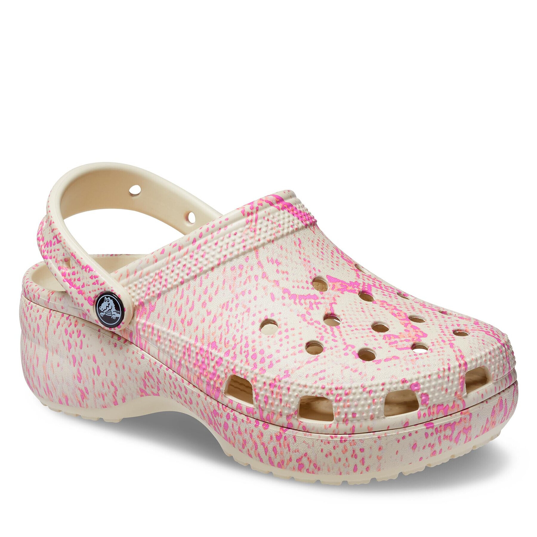 Crocs Сабо Classic Platform Snake Print Clog W 208231 Бежов - Pepit.bg