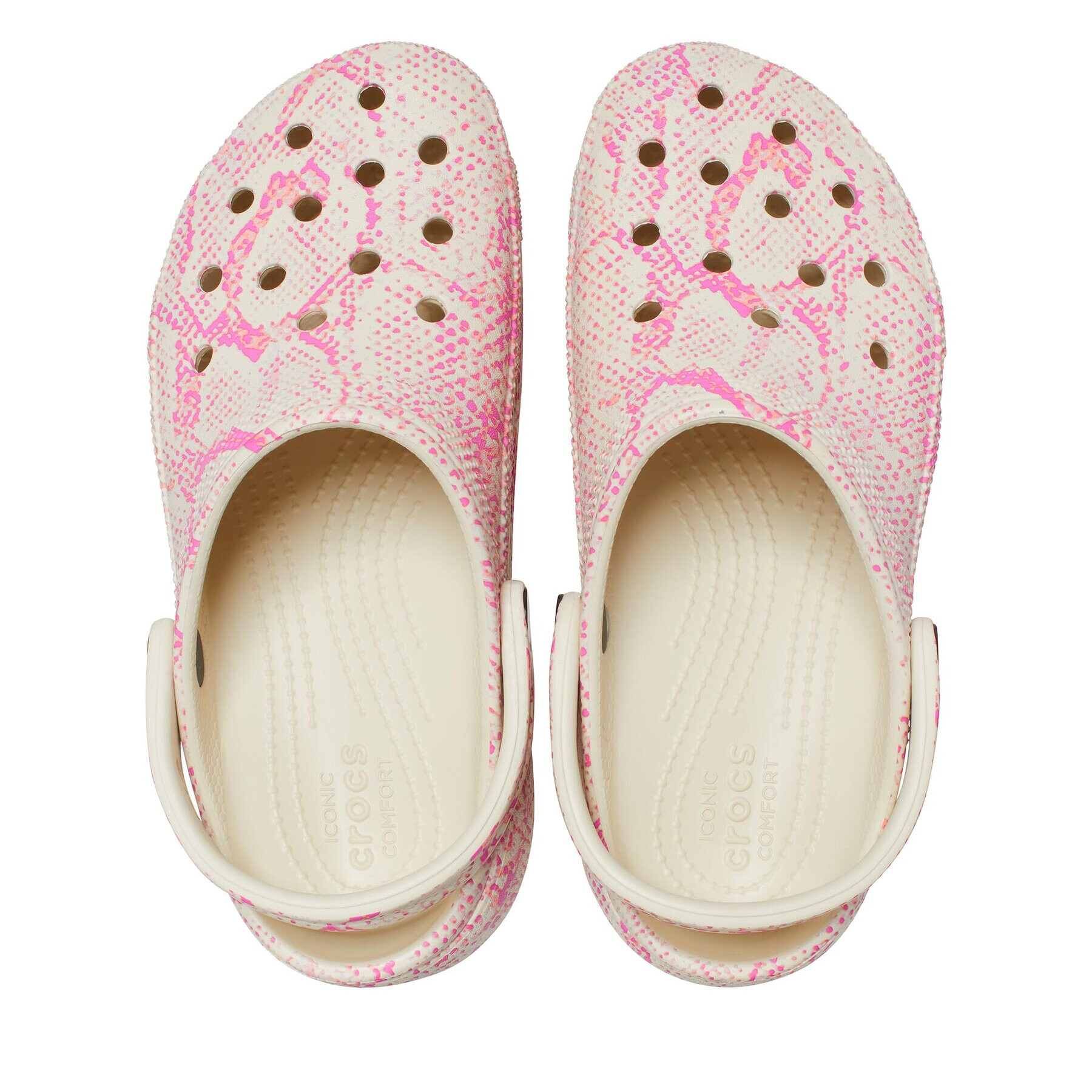Crocs Сабо Classic Platform Snake Print Clog W 208231 Бежов - Pepit.bg