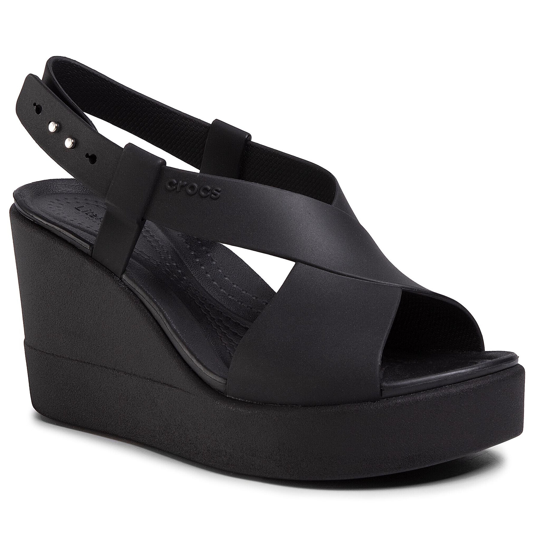 Crocs Сандали Brooklyn High Wedge W 206222 Черен - Pepit.bg