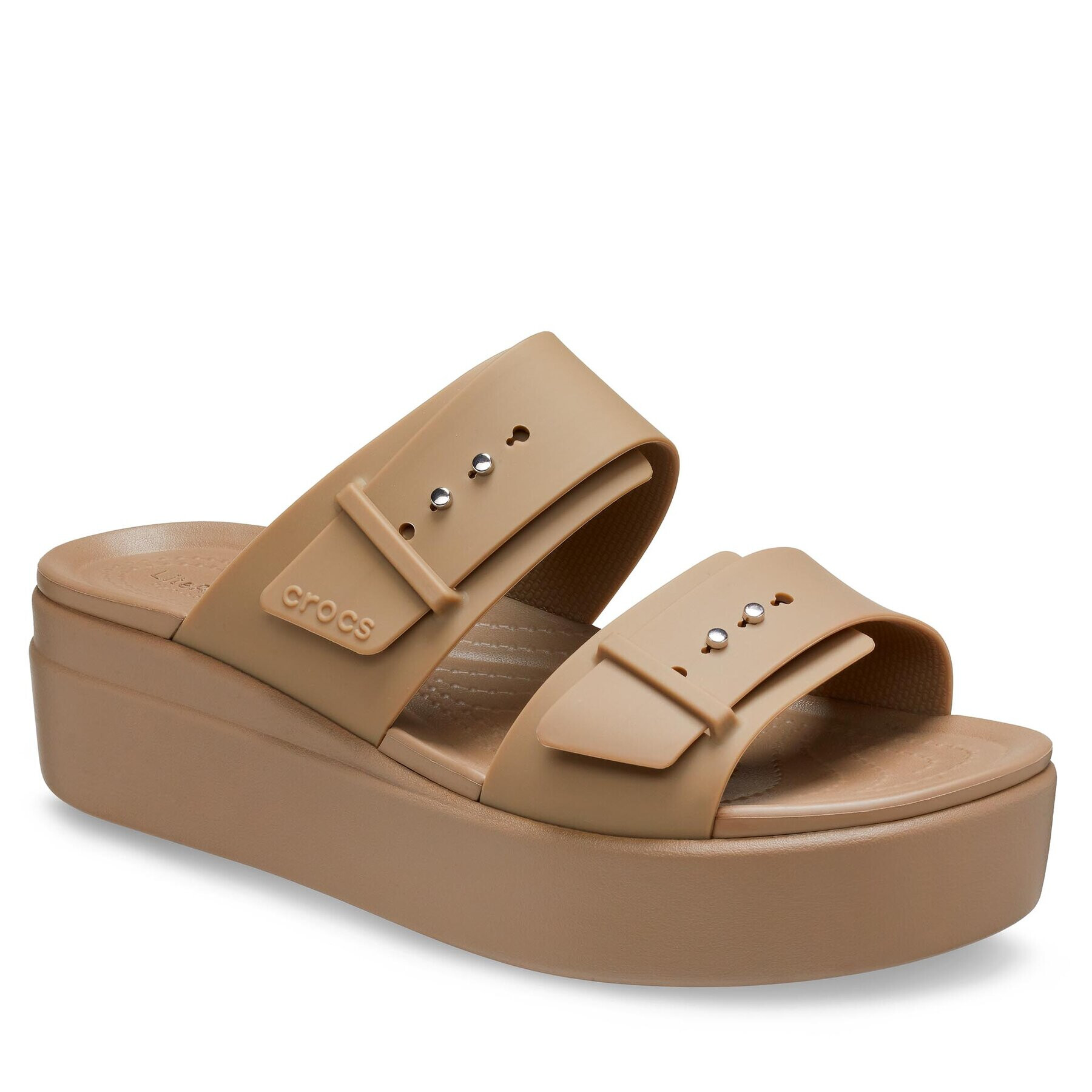 Crocs Сандали Brooklyn Low Wedge Sandal W 207431 Каки - Pepit.bg