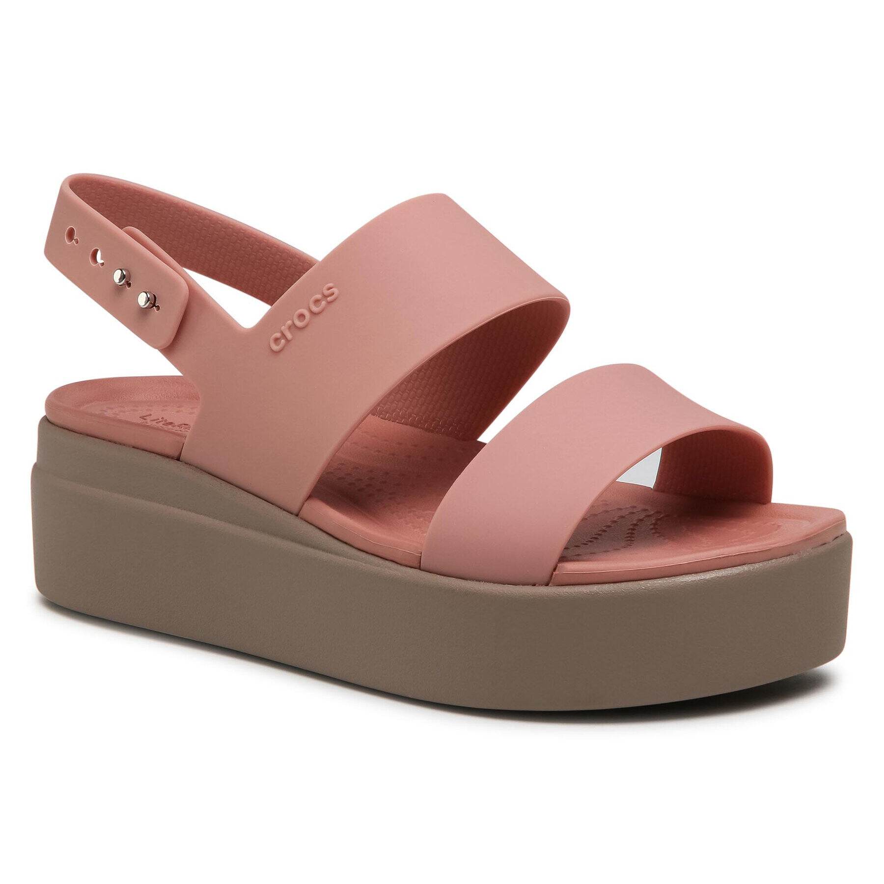 Crocs Сандали Brooklyn Low Wedge W 206453 Розов - Pepit.bg