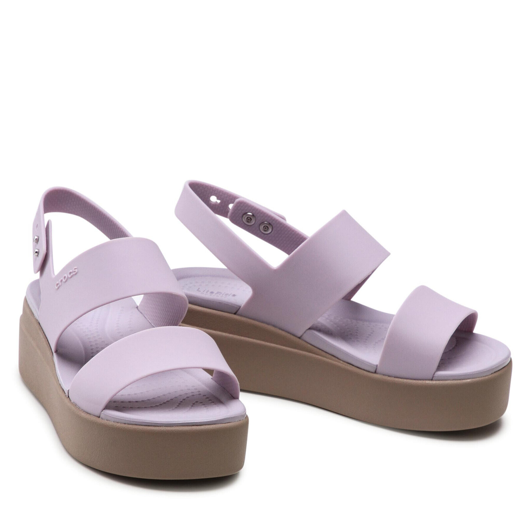 Crocs Сандали Brooklyn Low Wedge W 206453 Виолетов - Pepit.bg