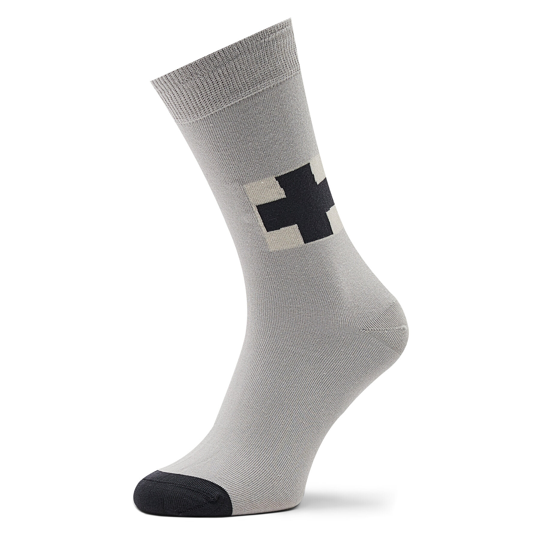 Curator Socks Дълги чорапи unisex Black Cross Сив - Pepit.bg