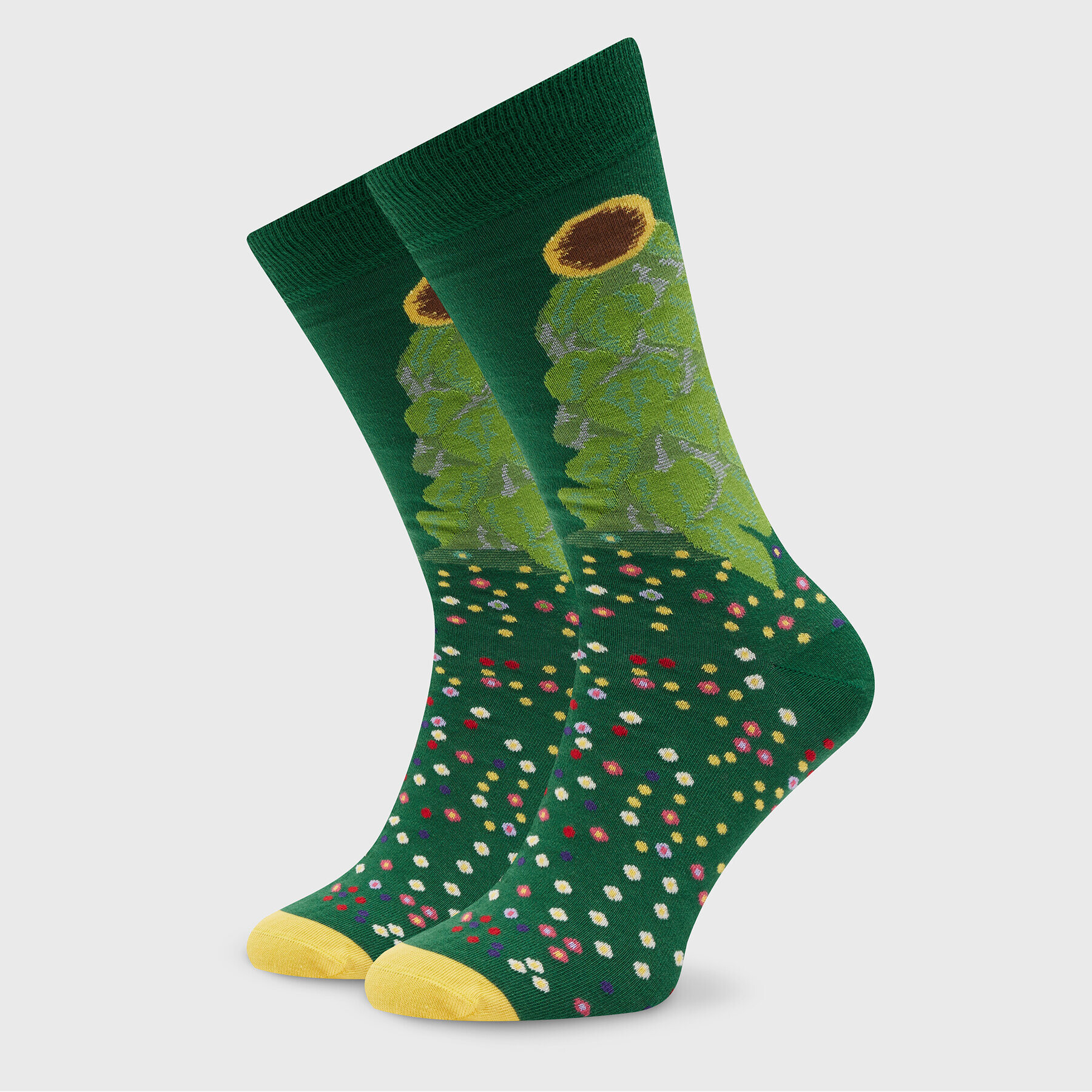 Curator Socks Дълги чорапи unisex Sunflower Зелен - Pepit.bg