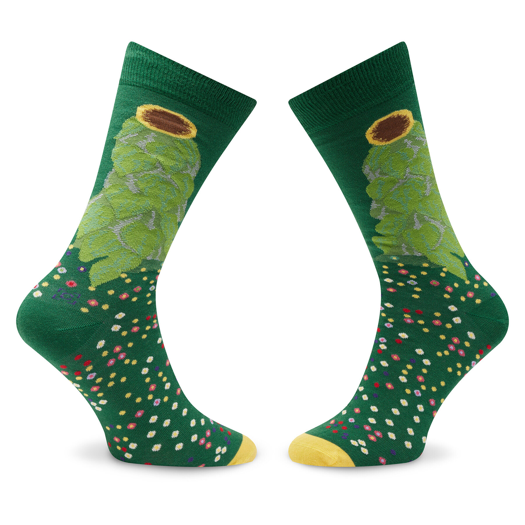 Curator Socks Дълги чорапи unisex Sunflower Зелен - Pepit.bg