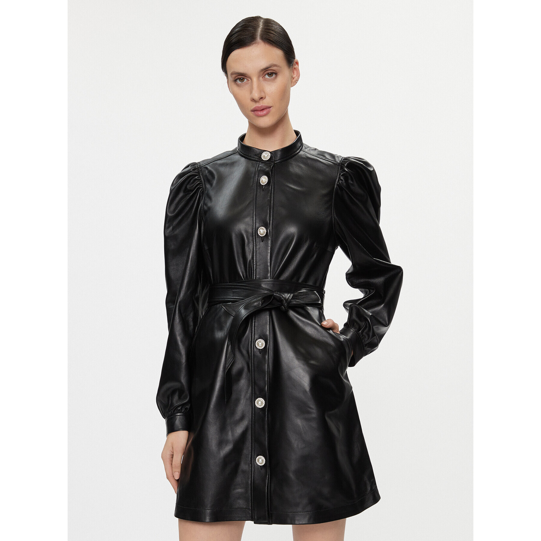Custommade Кожена рокля Lanette 999418461 Черен Regular Fit - Pepit.bg