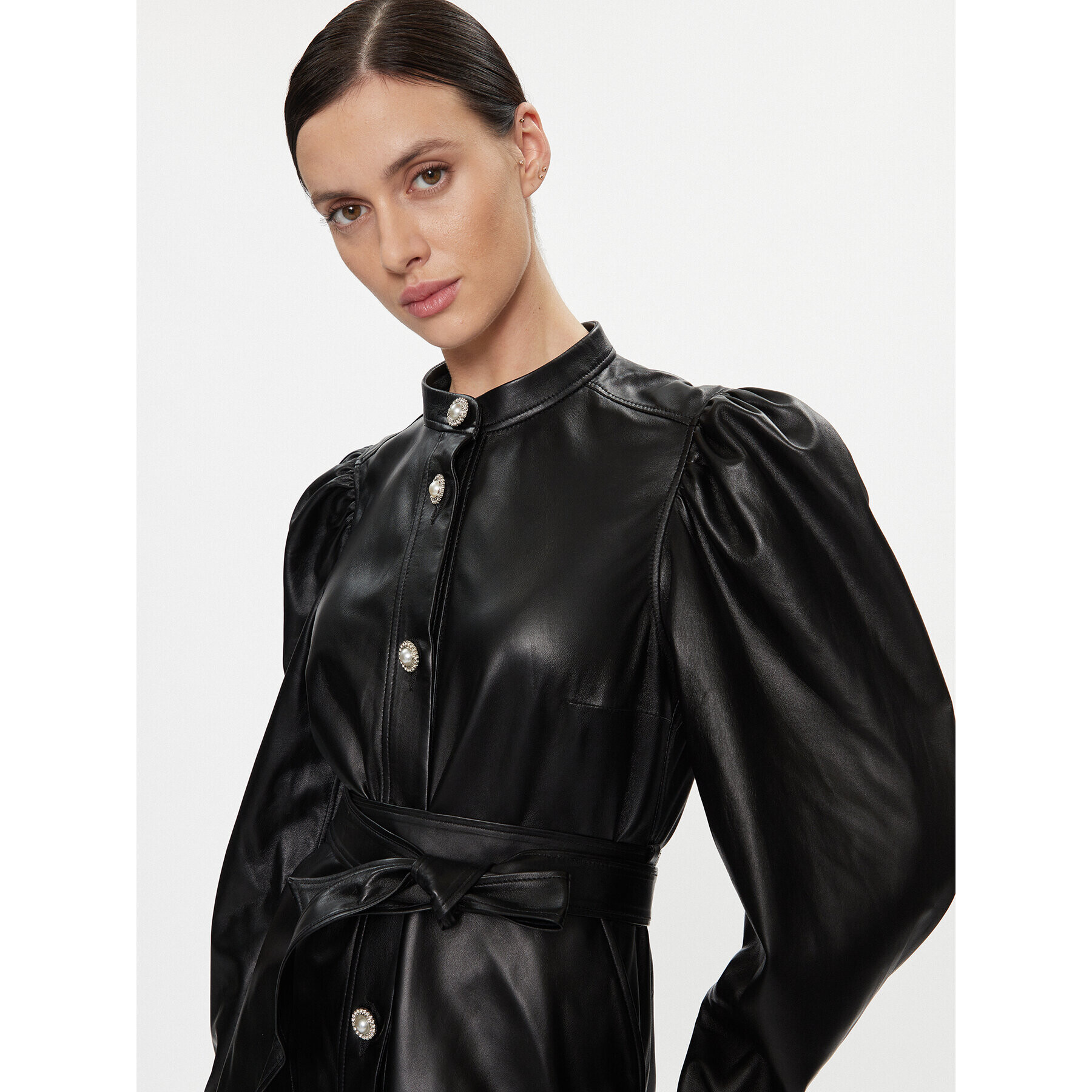 Custommade Кожена рокля Lanette 999418461 Черен Regular Fit - Pepit.bg