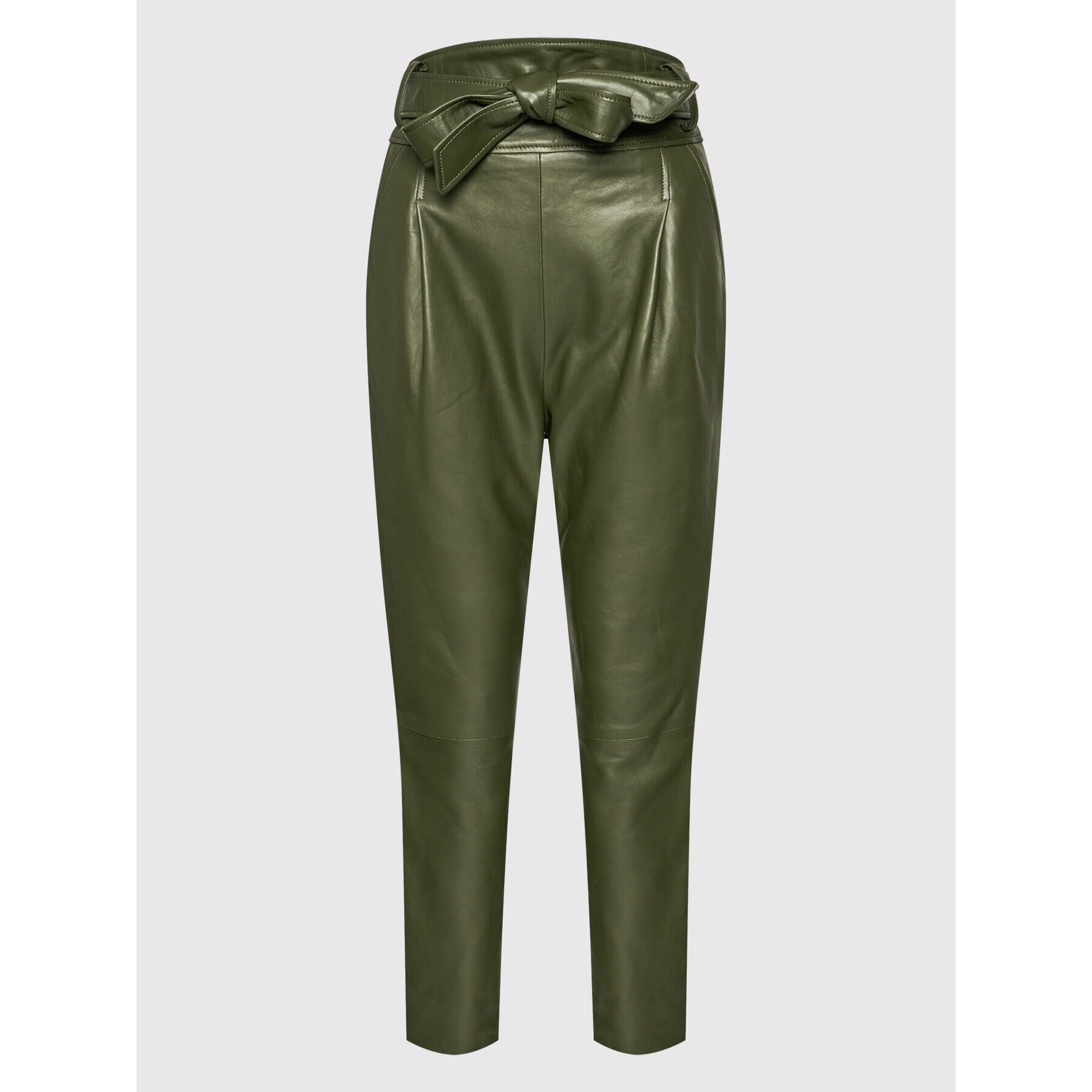 Custommade Кожени панталони Pinja 213418505 Зелен Regular Fit - Pepit.bg